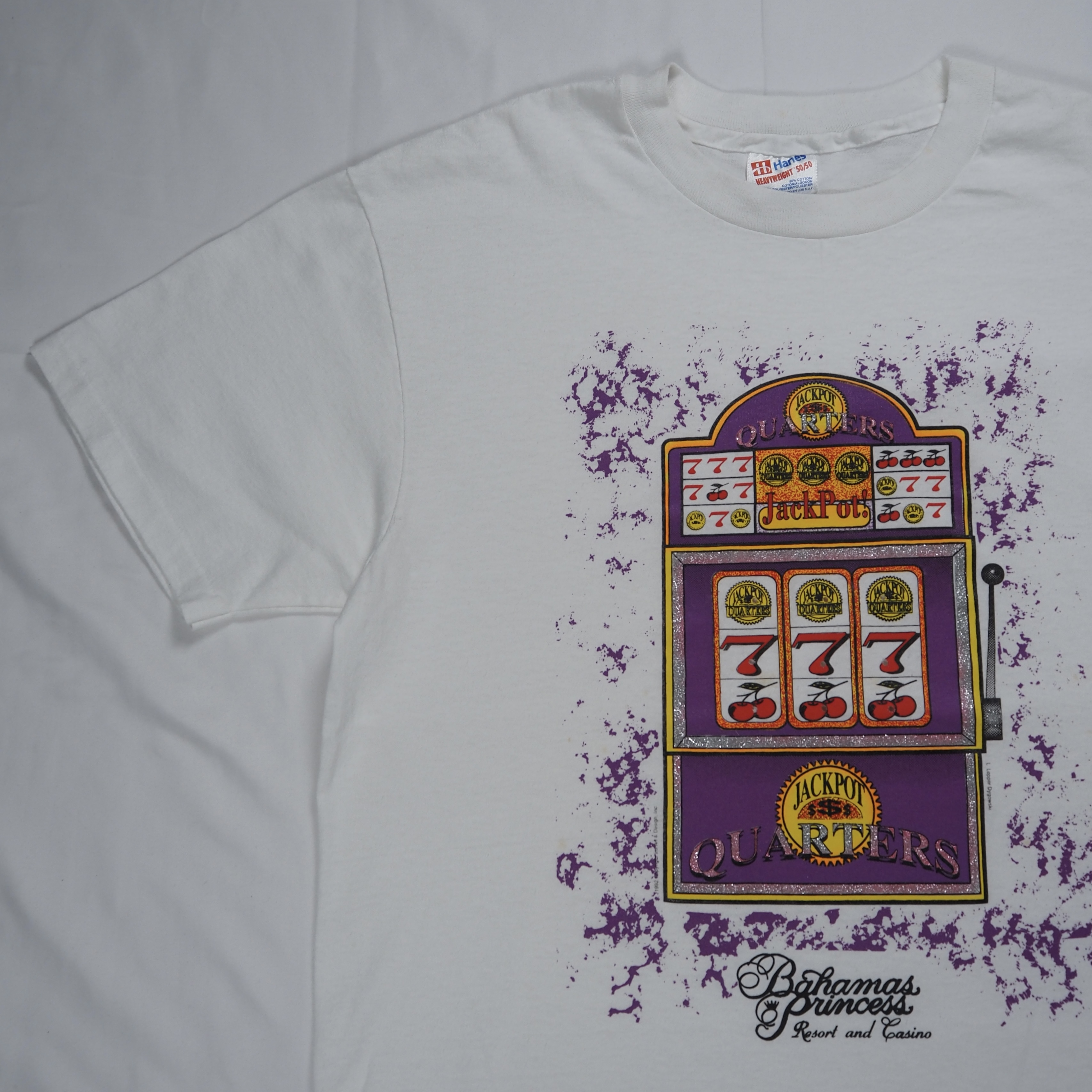 90’s Hanes カジノTシャツ スロット Lサイズ の画像 3