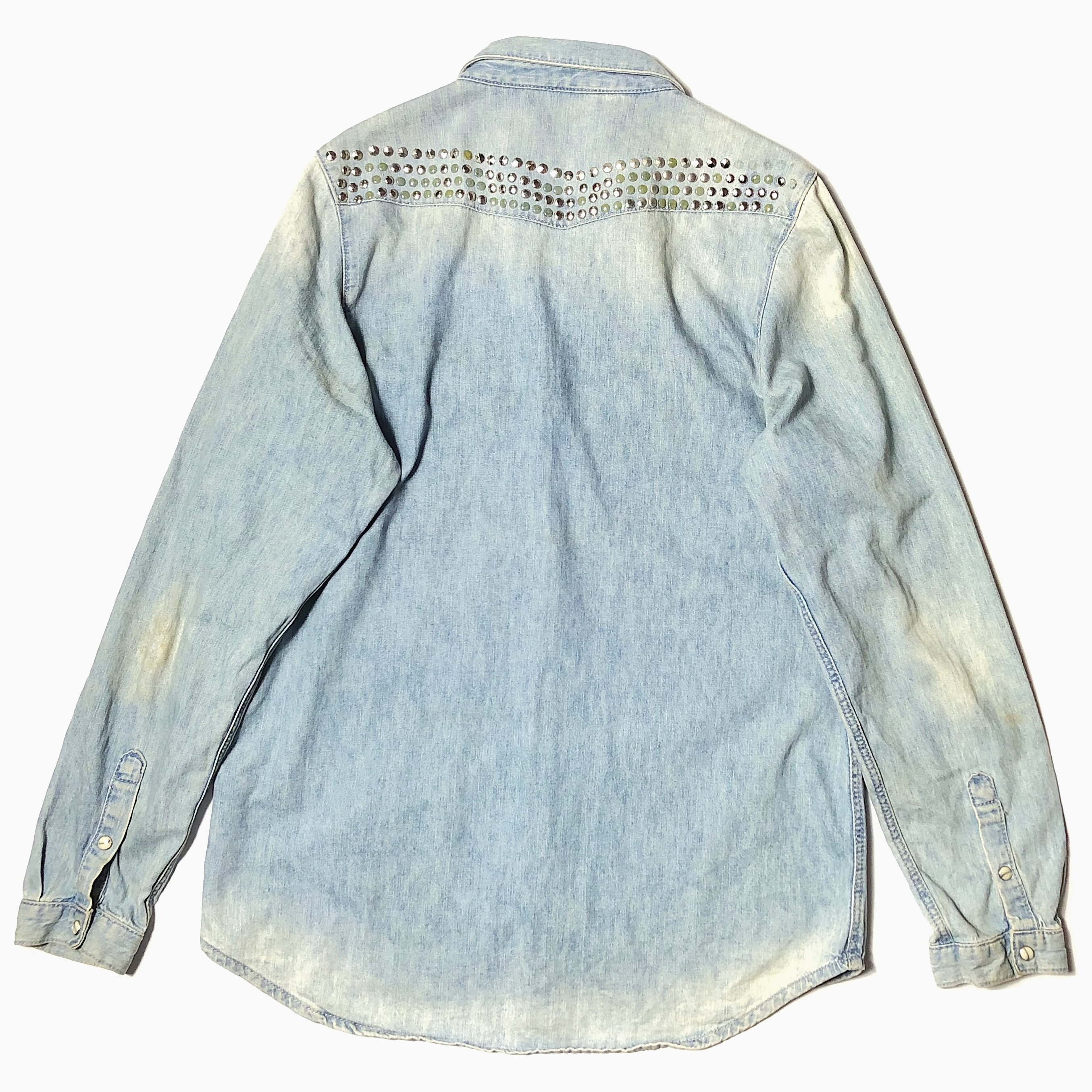 Vintage Grunge Studs Denim Shirt の画像 2