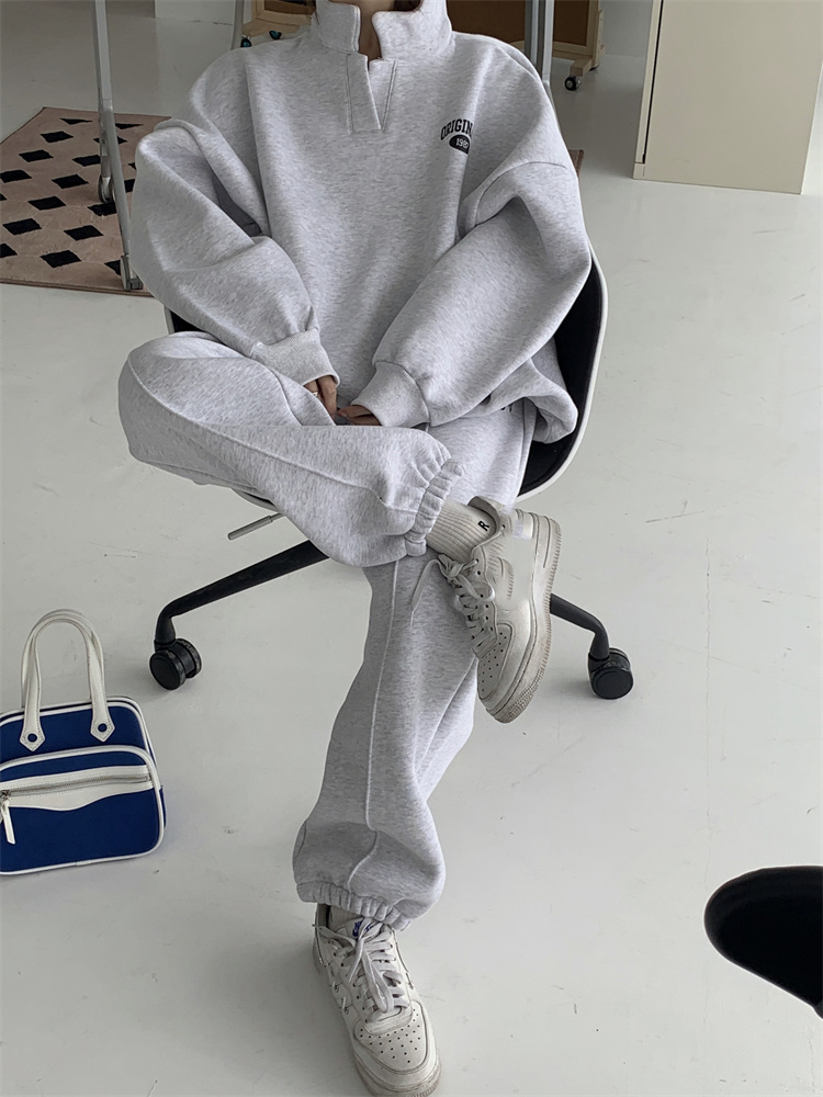 【セットアップ】スウェット トレーナー セットアップ 韓国 set up ストリート Vネック ダンス 衣装 ポロシャツ オルチャン HIPHOP K-POP レディース カジュアルストリート