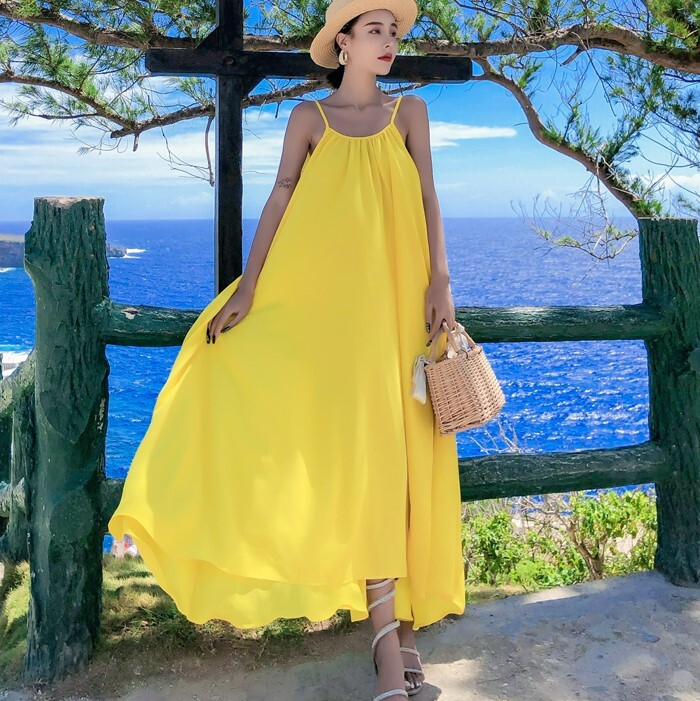 リゾートワンピース ロング マキシ丈 背中あき 背中見せ ワンピース ノースリーブ 肩だし ハワイ 沖縄 グアム 10代 代 30代 40代 50代 リゾート 韓国の可愛いレディースアパレルのセレクトショップ Kilalion キラリオン