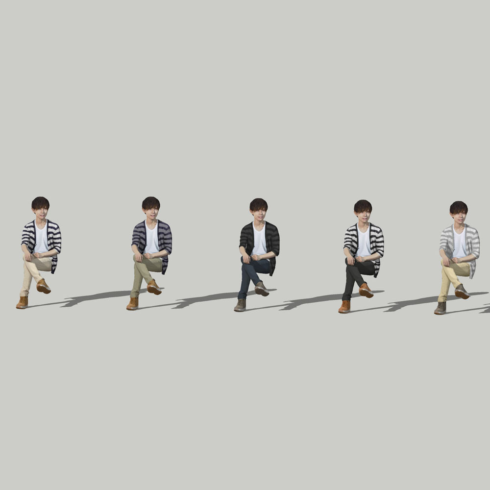 SketchUp素材 3D人物モデル ( Posed ) 035_Toru - 画像2