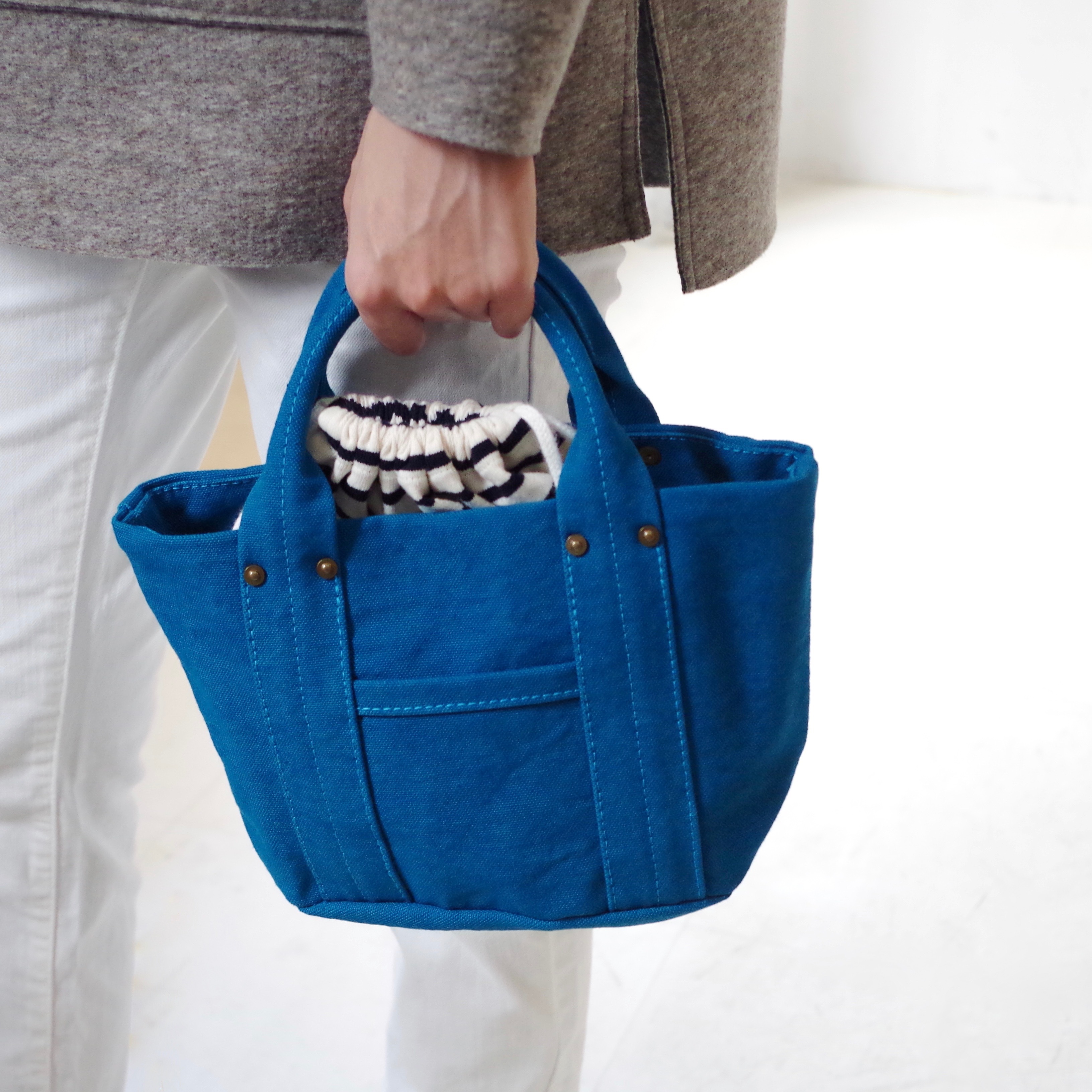 インナーバッグ巾着 Border Akka Em Studio アッカエムスタジオ