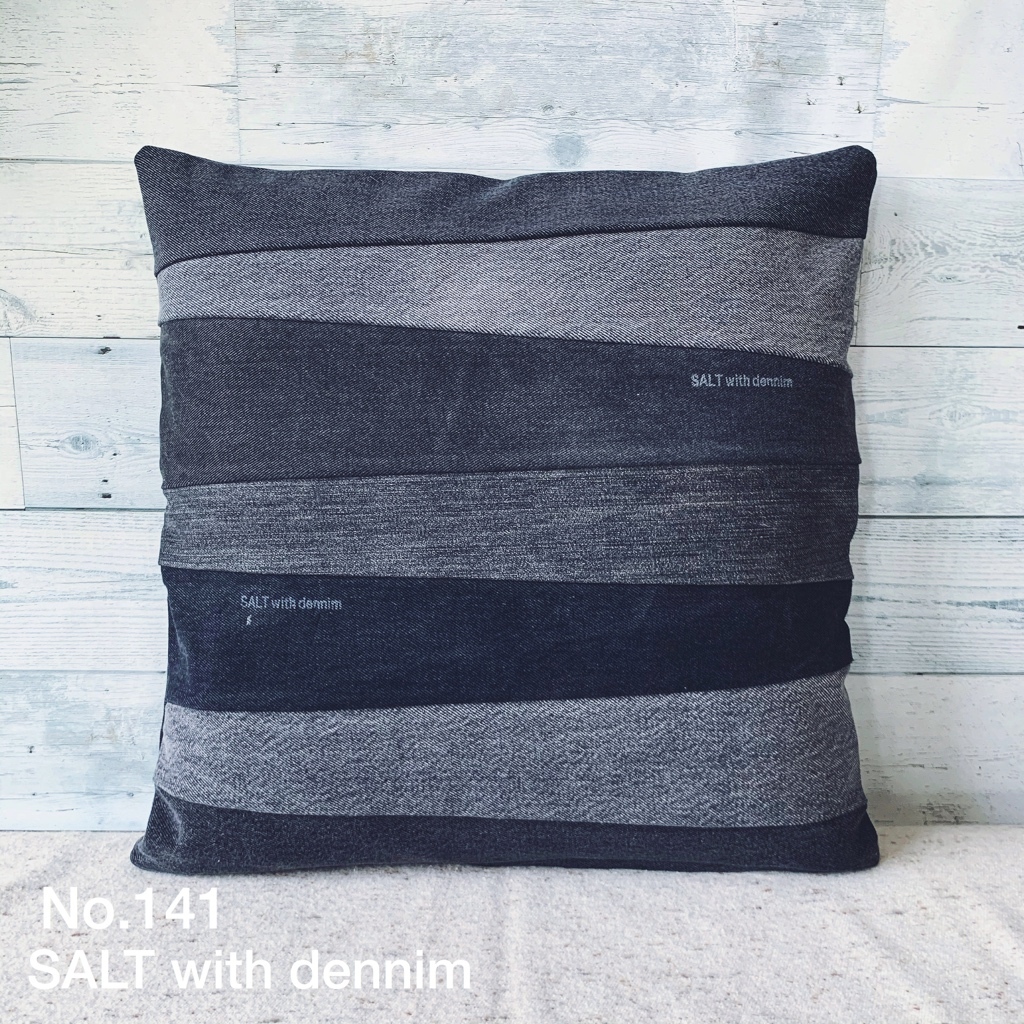 Blackデニムクッションカバー No 141 Salt With Dennim Blackデニムクッションカバー No 141 Salt With Dennim