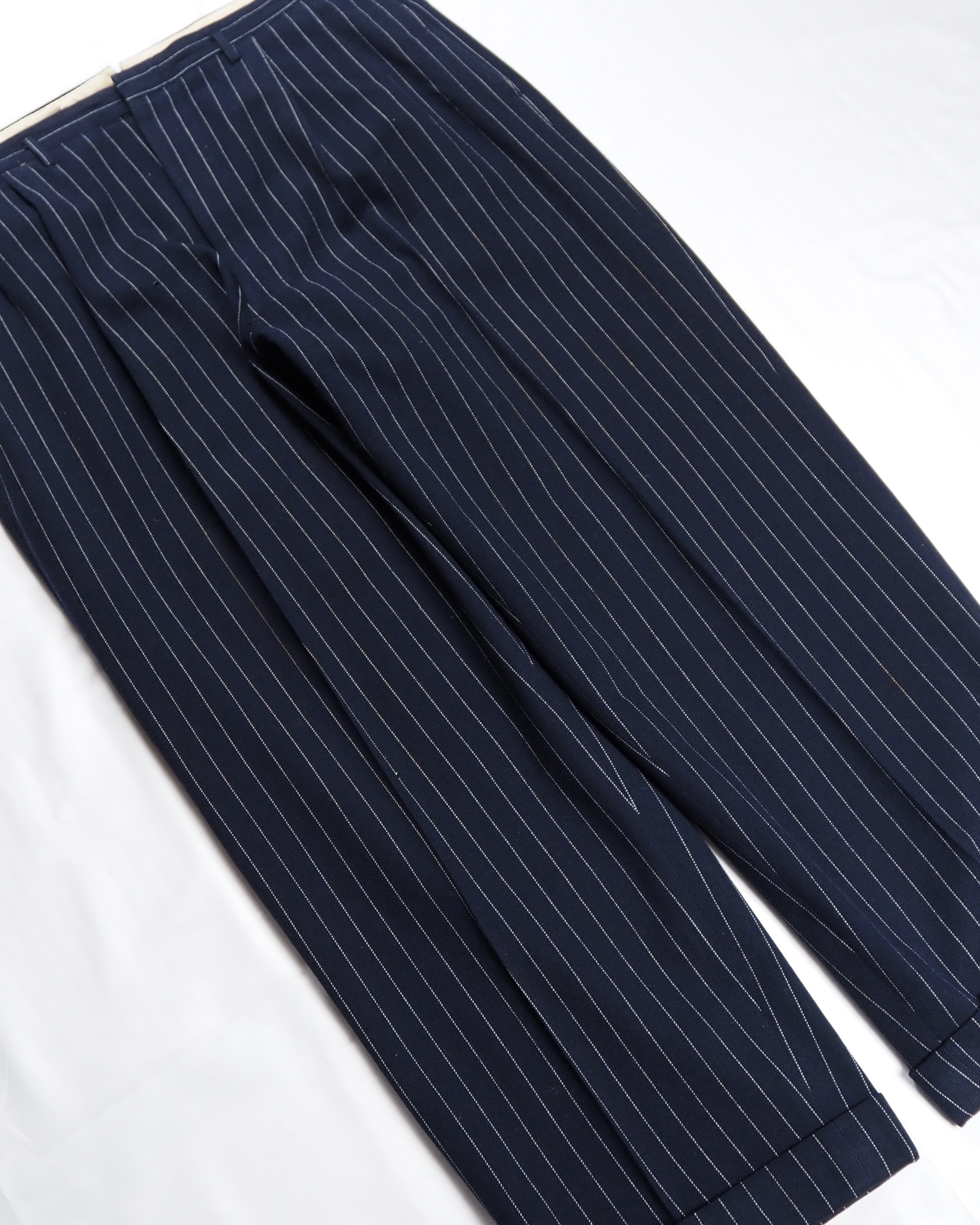 50’s Wool Slacks ストライプ ネイビー×ホワイト の画像 4