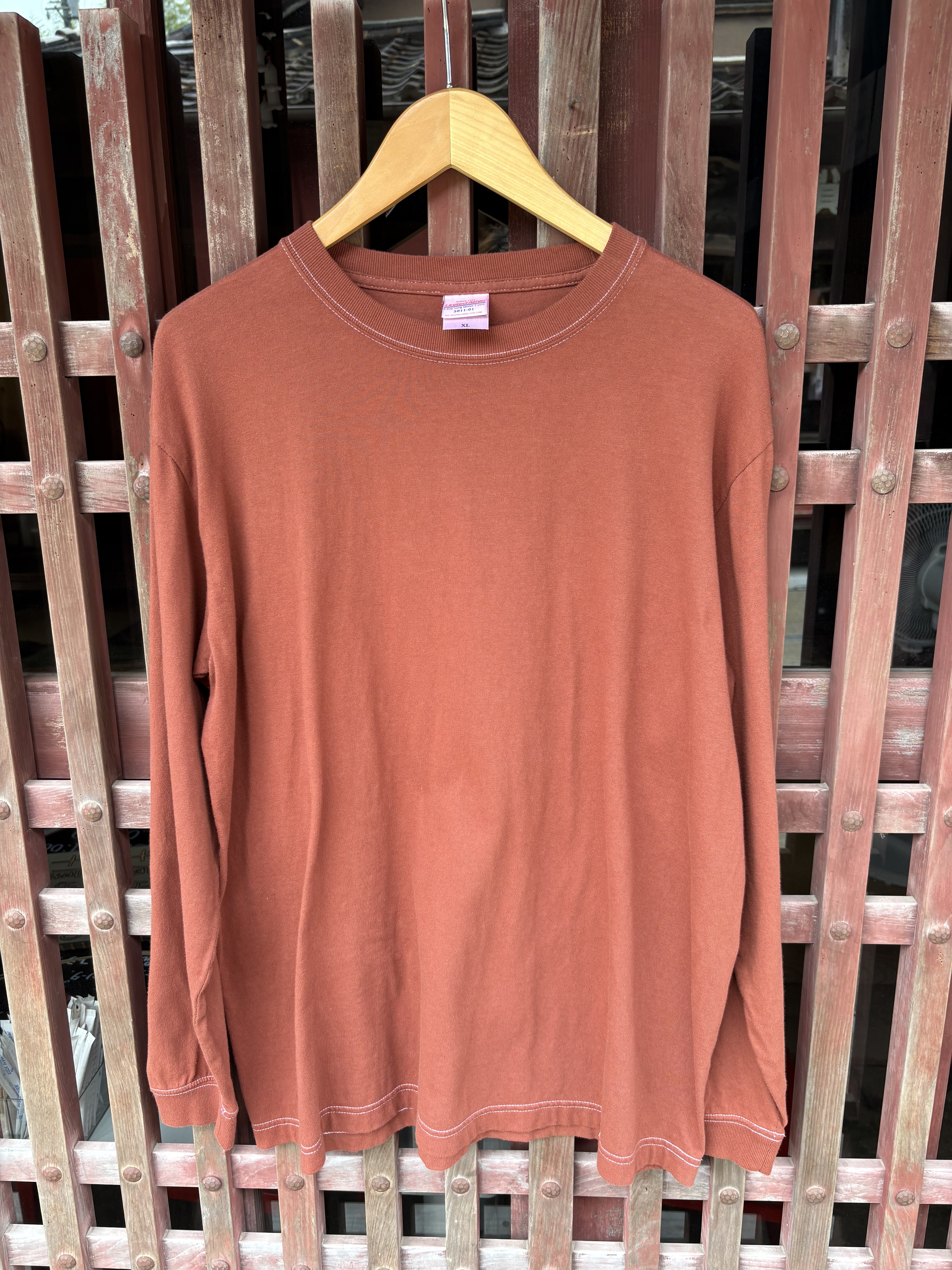 ベンガラ染ロングTシャツX L