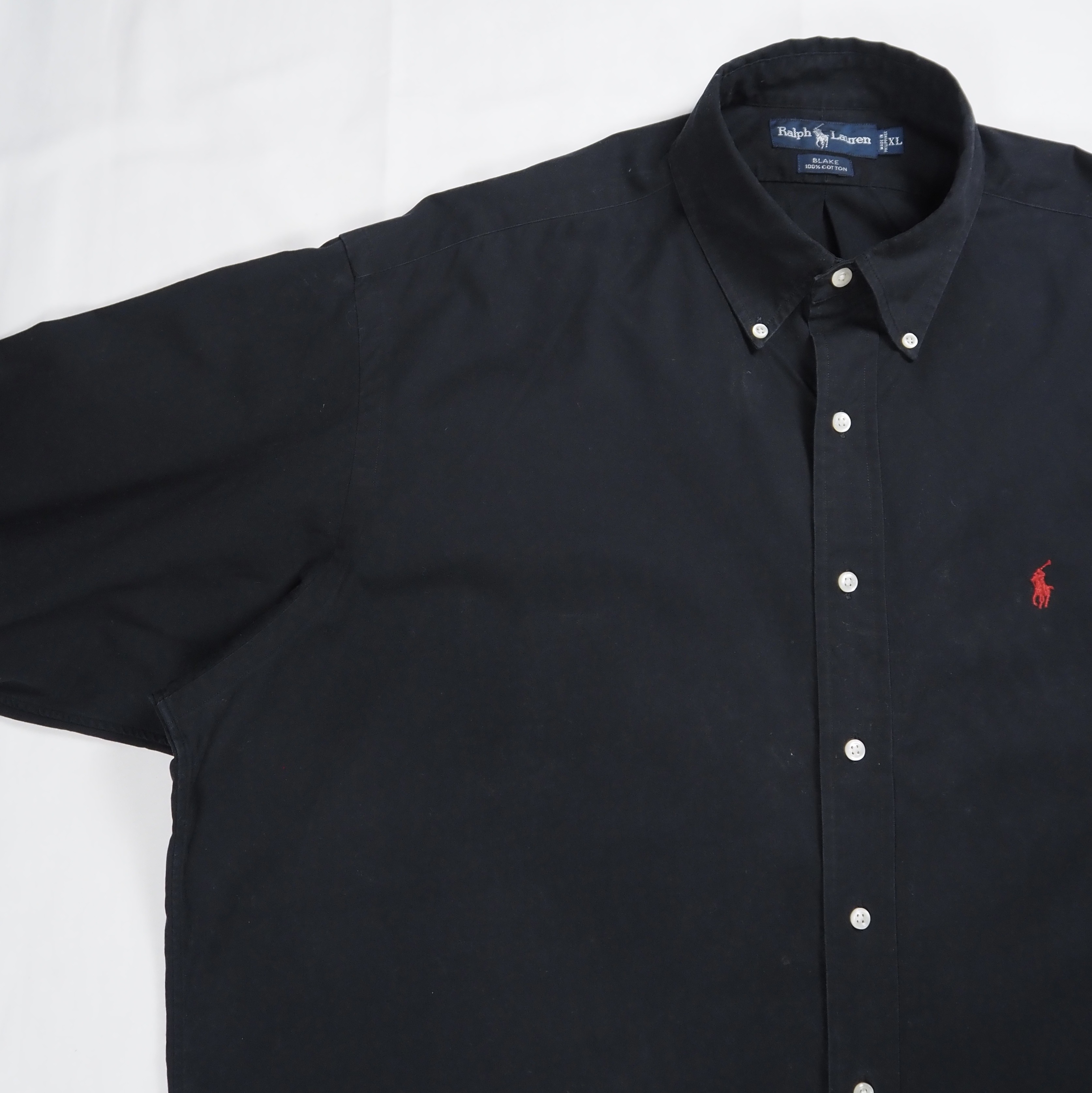 90’s Ralph Lauren Blake BDシャツ ブラック XL の画像 4