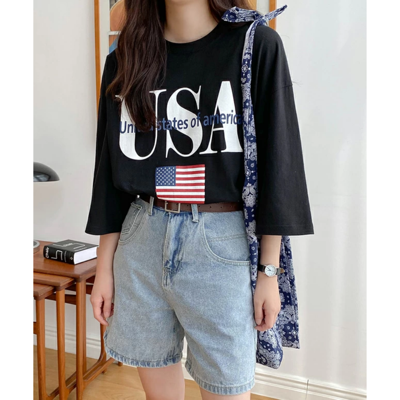 レディースファッション 韓国レディースファッション 韓国レディースファッショントップス アメリカ半袖tシャツ シンプルトップス おしゃれ 送料無料 トップスを中心とした韓国のレディースファッション Geee