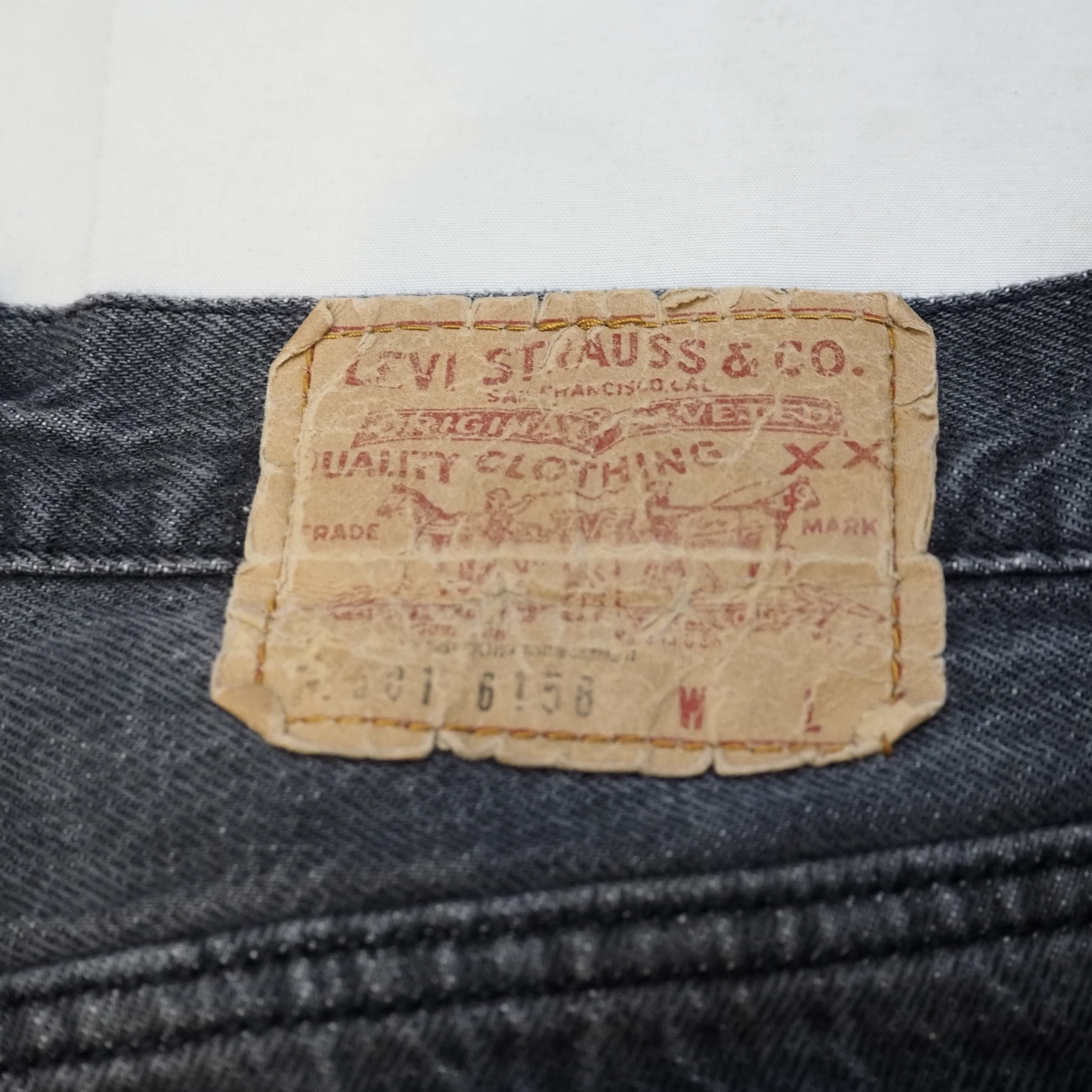 80’s Levi’s 501-6158 Black Denim 先染め 31×30 の画像 13