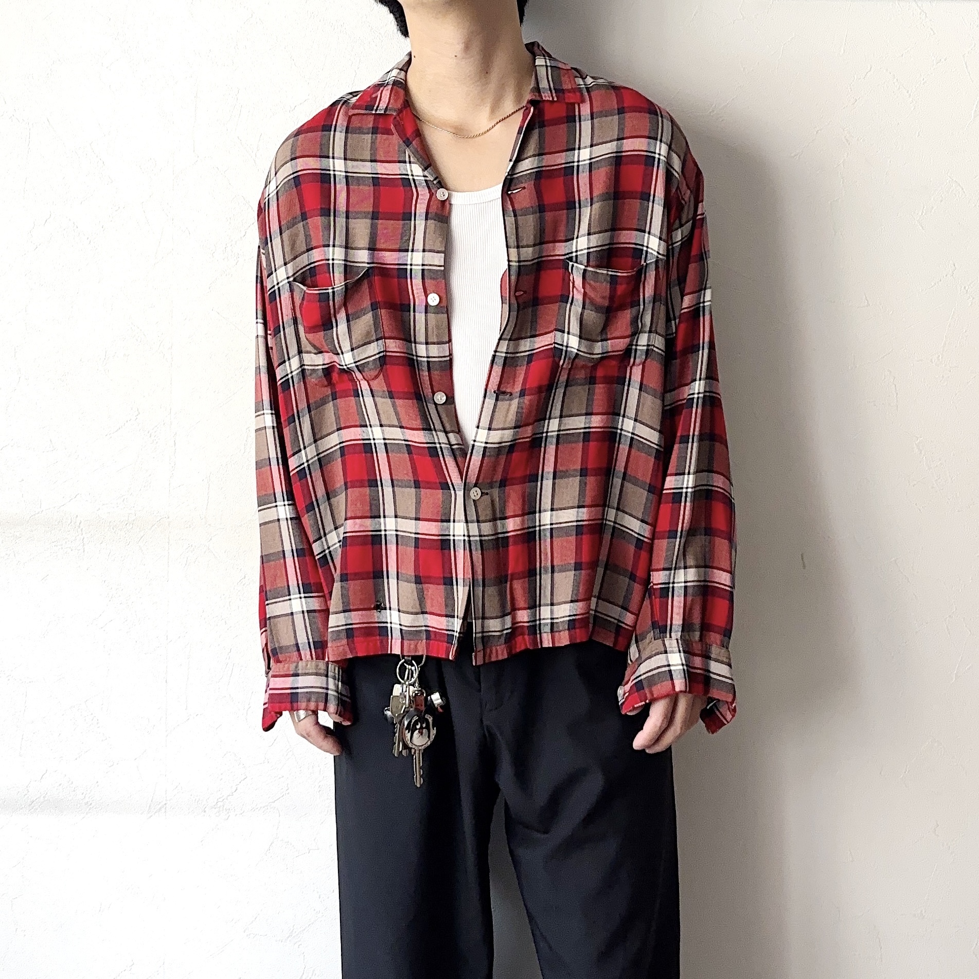 Vintage 60's【FRUIT OF THE LOOM】Rayon Check Shirt の画像 4