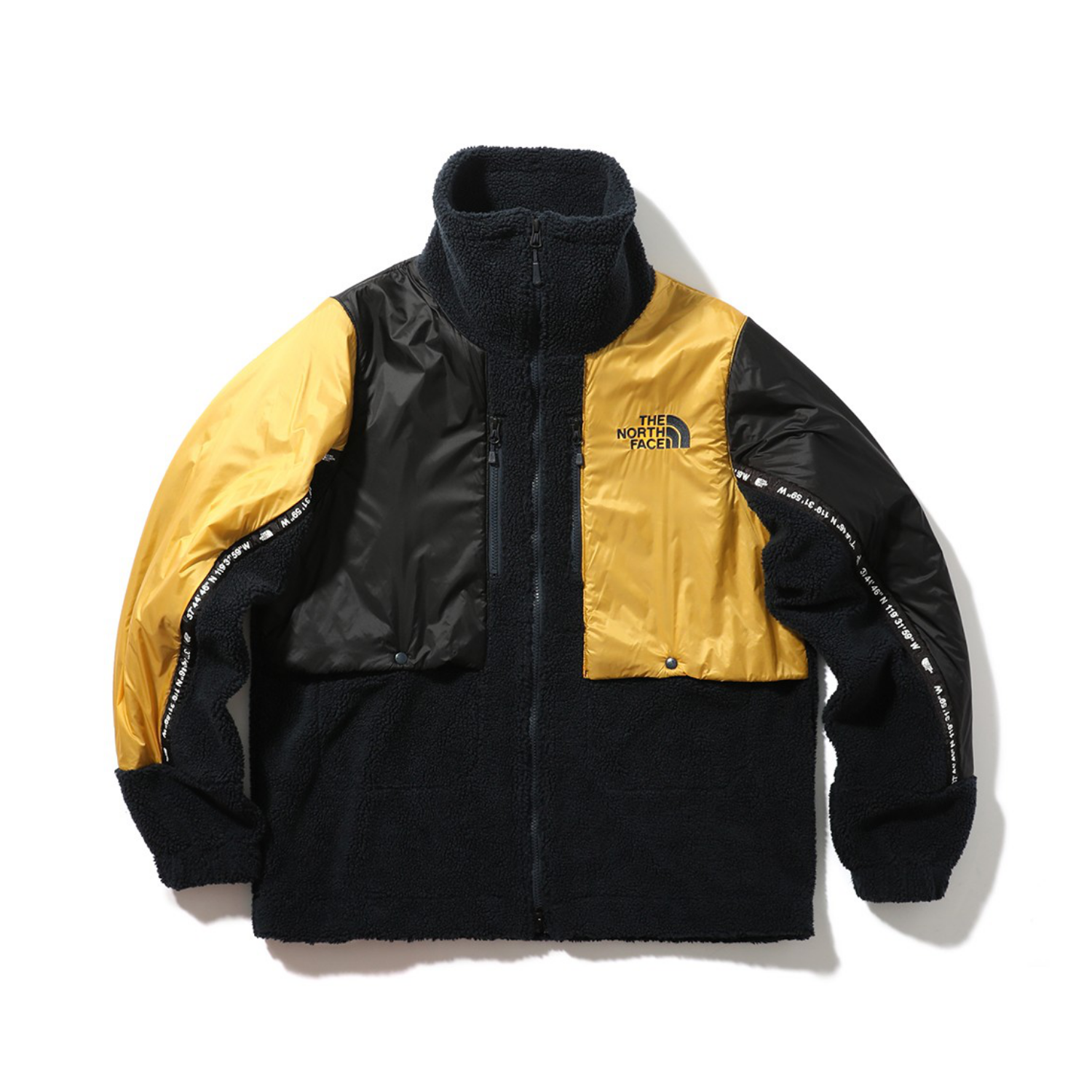 the north face yellow and black jacket