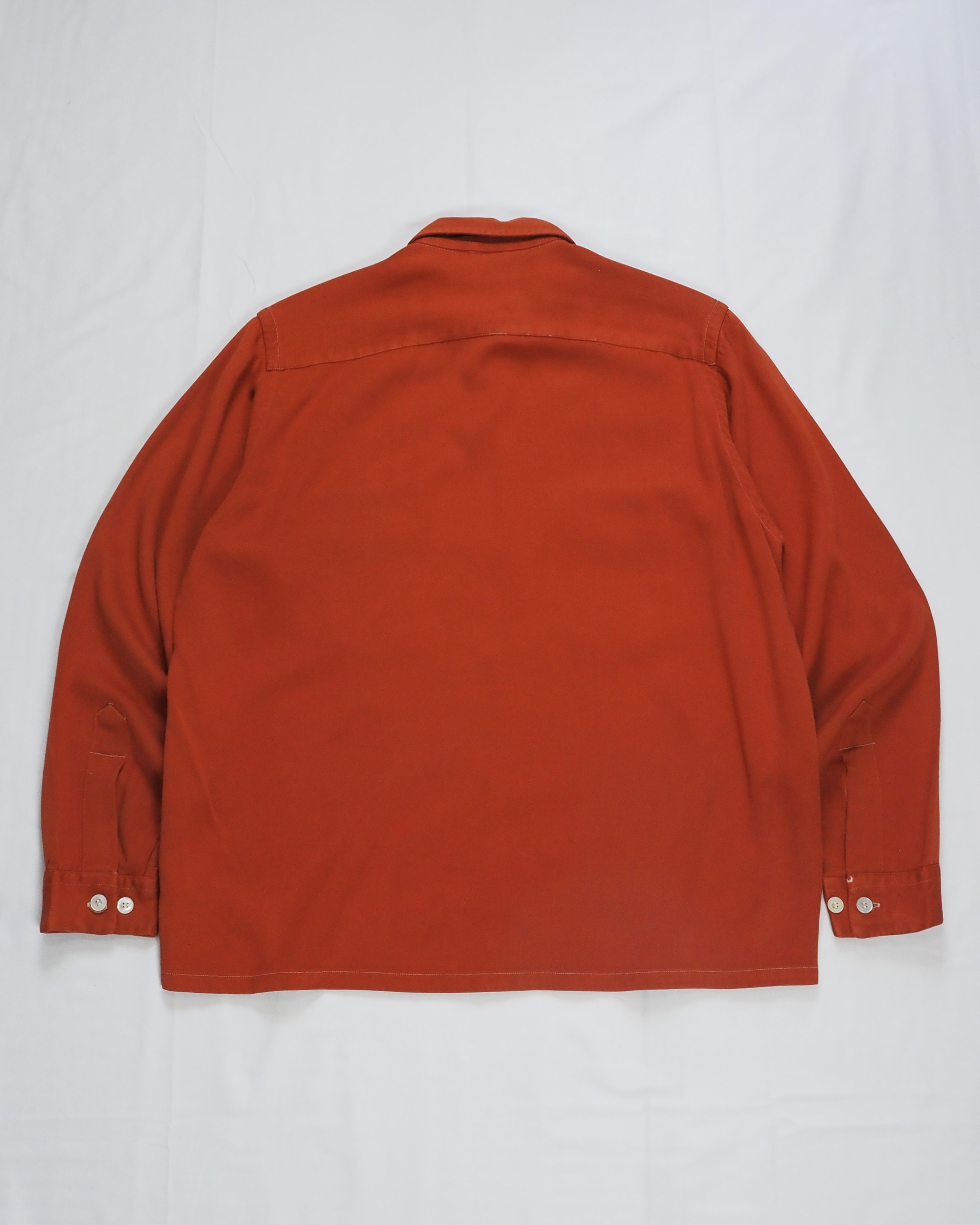 50’s Towncraft レーヨンシャツ ブラウン Mサイズ の画像 14