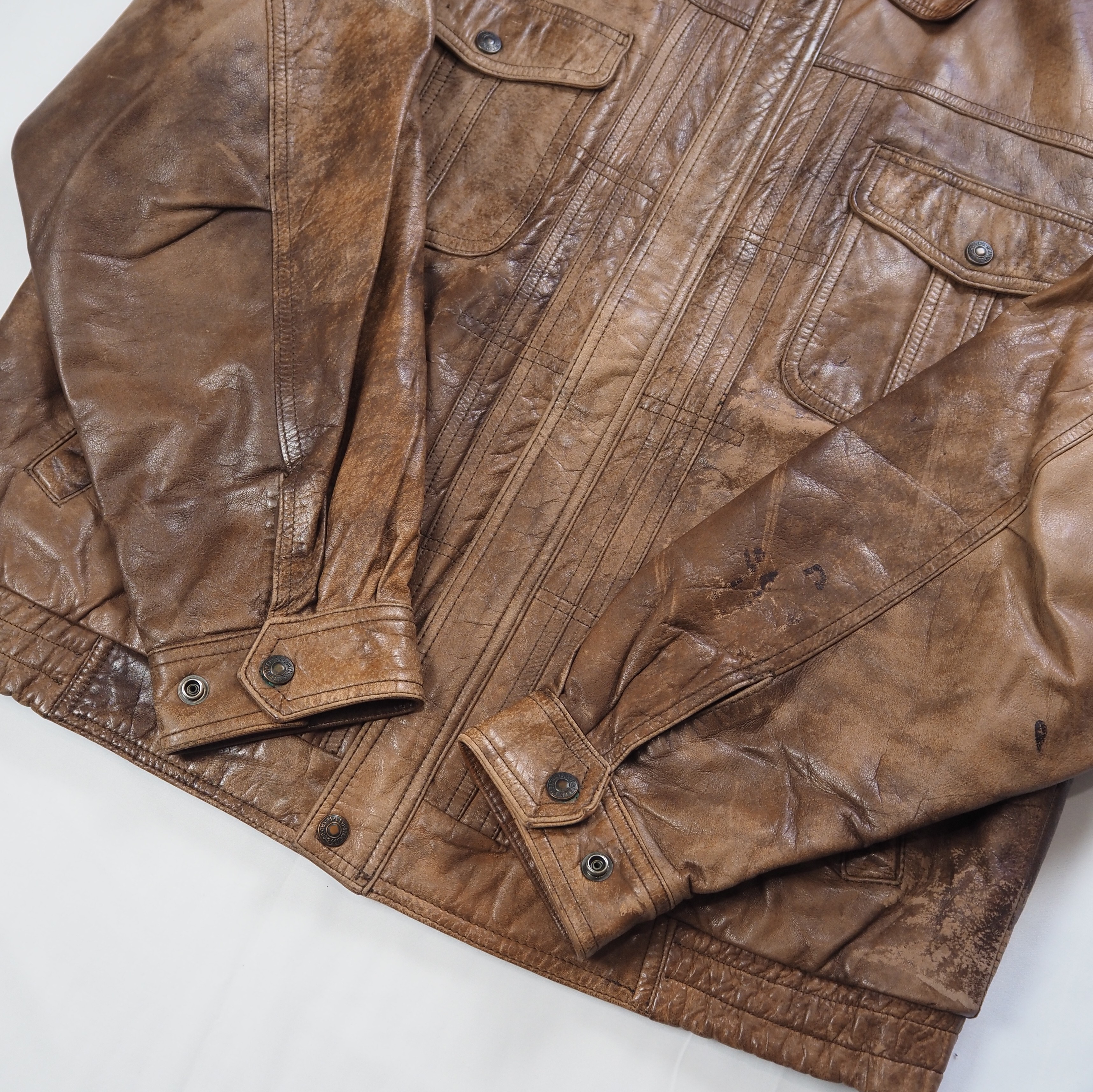 【9/23 20:00入荷】90's Levi's レザージャケット Mサイズ の画像 10