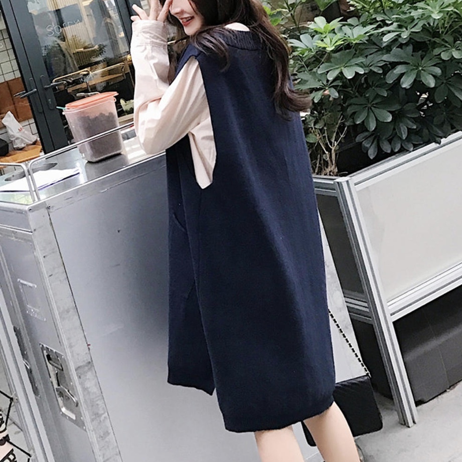 ニット ワンピース レディース 秋 冬 服 ミニ 丈 オルチャン ファッション かわいい ｉライン 制服 学生 風 ベスト Op 0426 Happy Orurea ハッピーオルレア