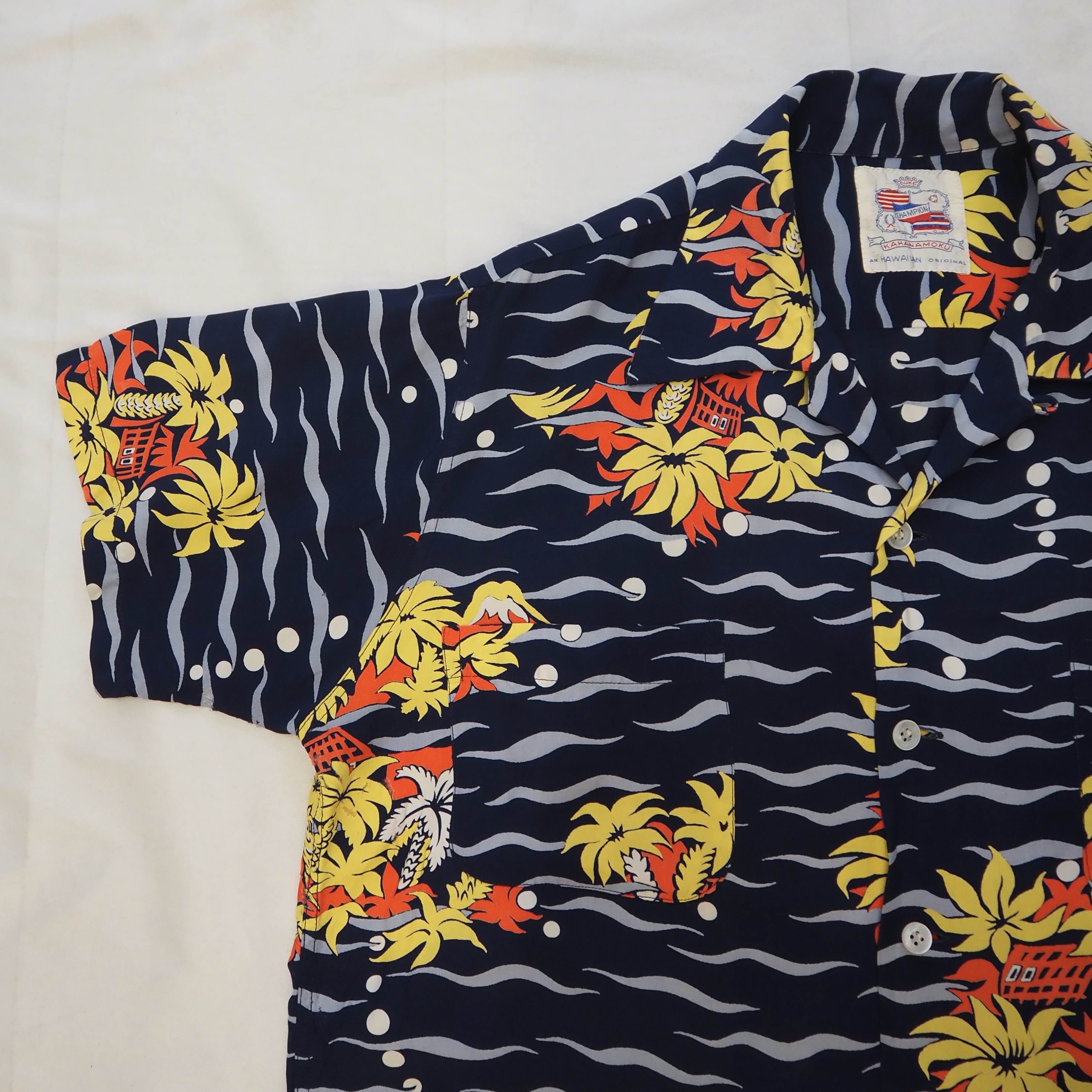 50’s Duke Kahanamoku Rayon Hawaiian Shirt の画像 4