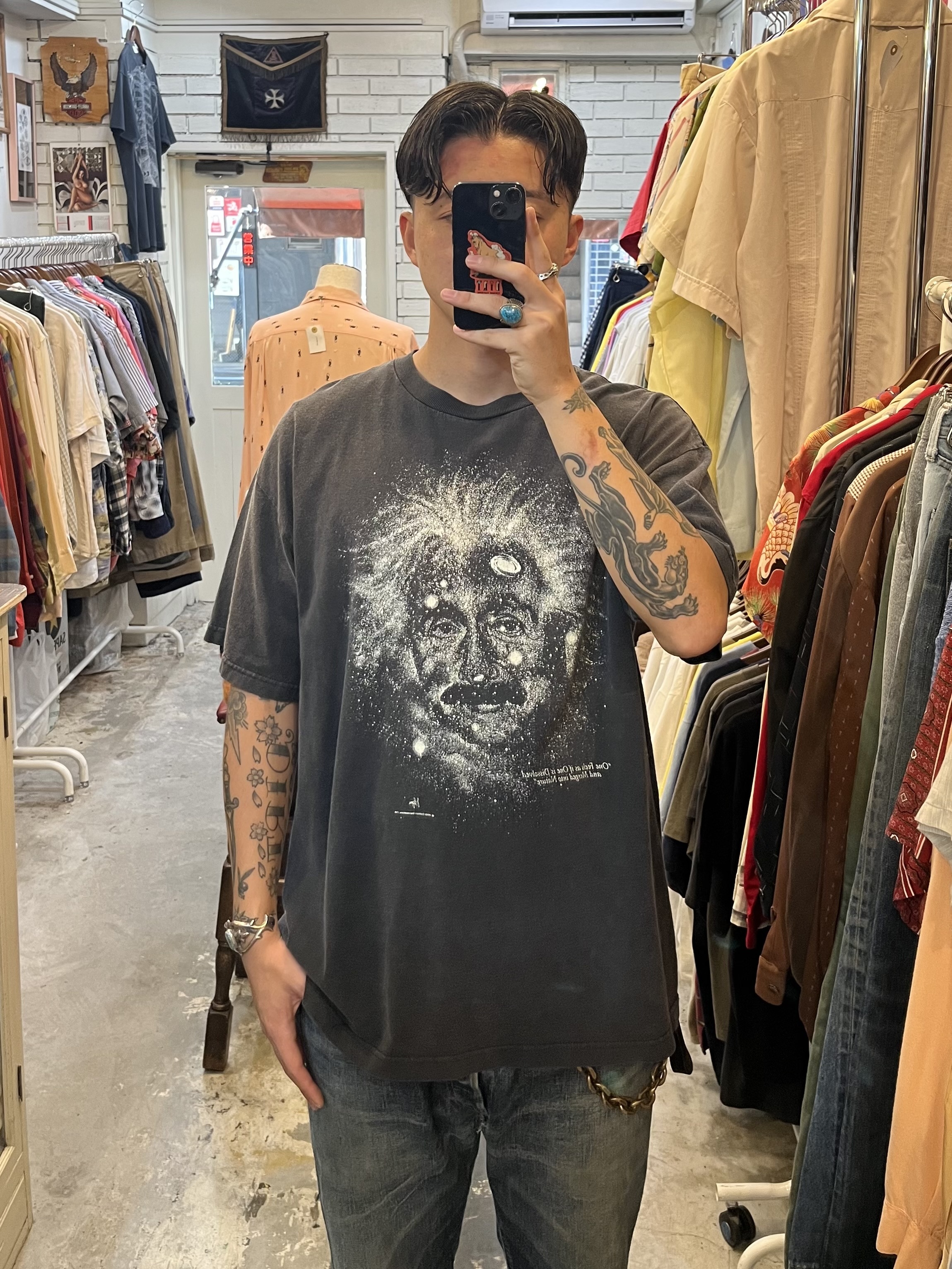 90’s アインシュタイン Tシャツ XL ブラックフェード の画像 2