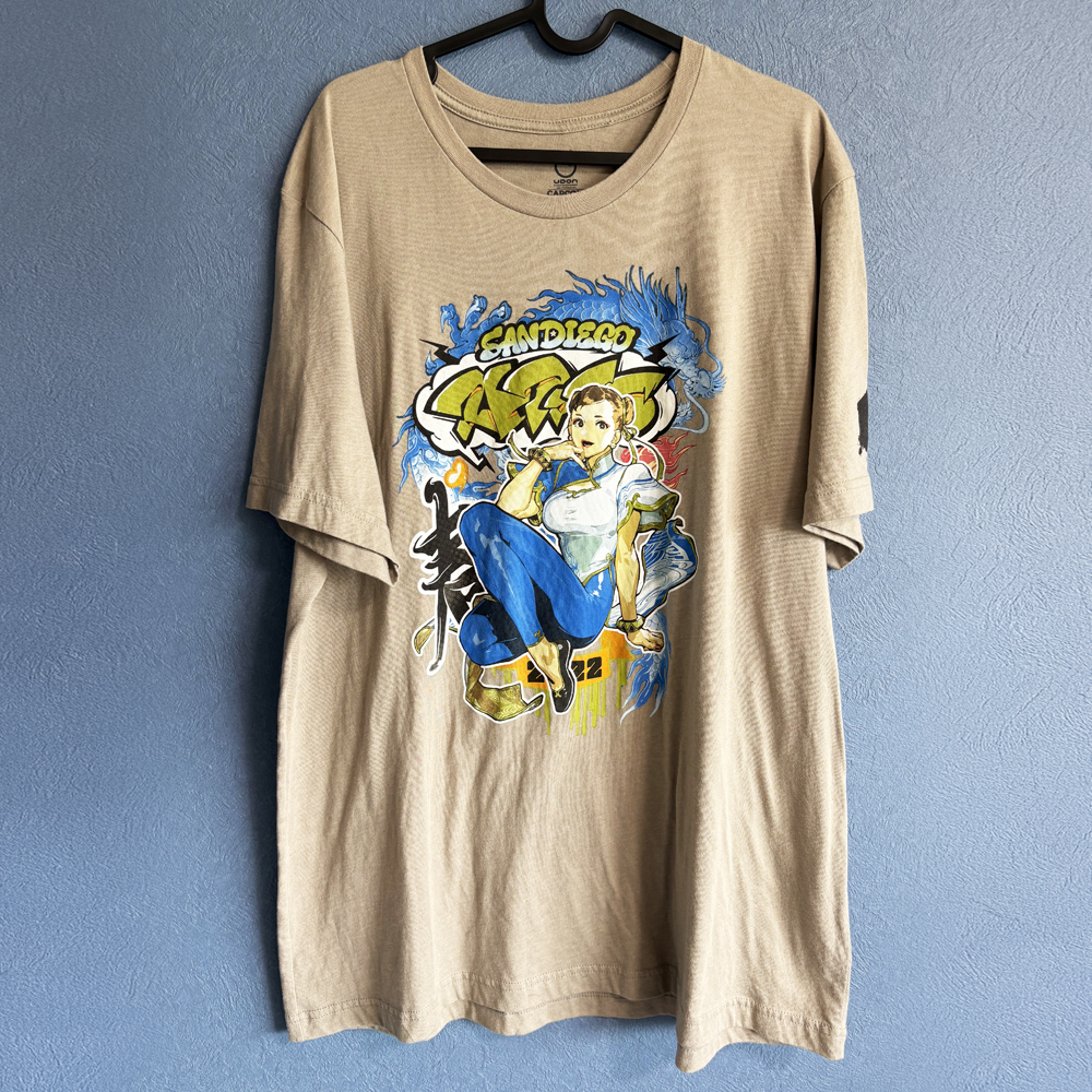 CAPCOM Street Fighter 春麗 サンディエゴ・コミコン（SDCC）2022年限定UDON × CAPCOM 公式ライセンス【古着/Tシャツ/格闘ゲーム/希少品】