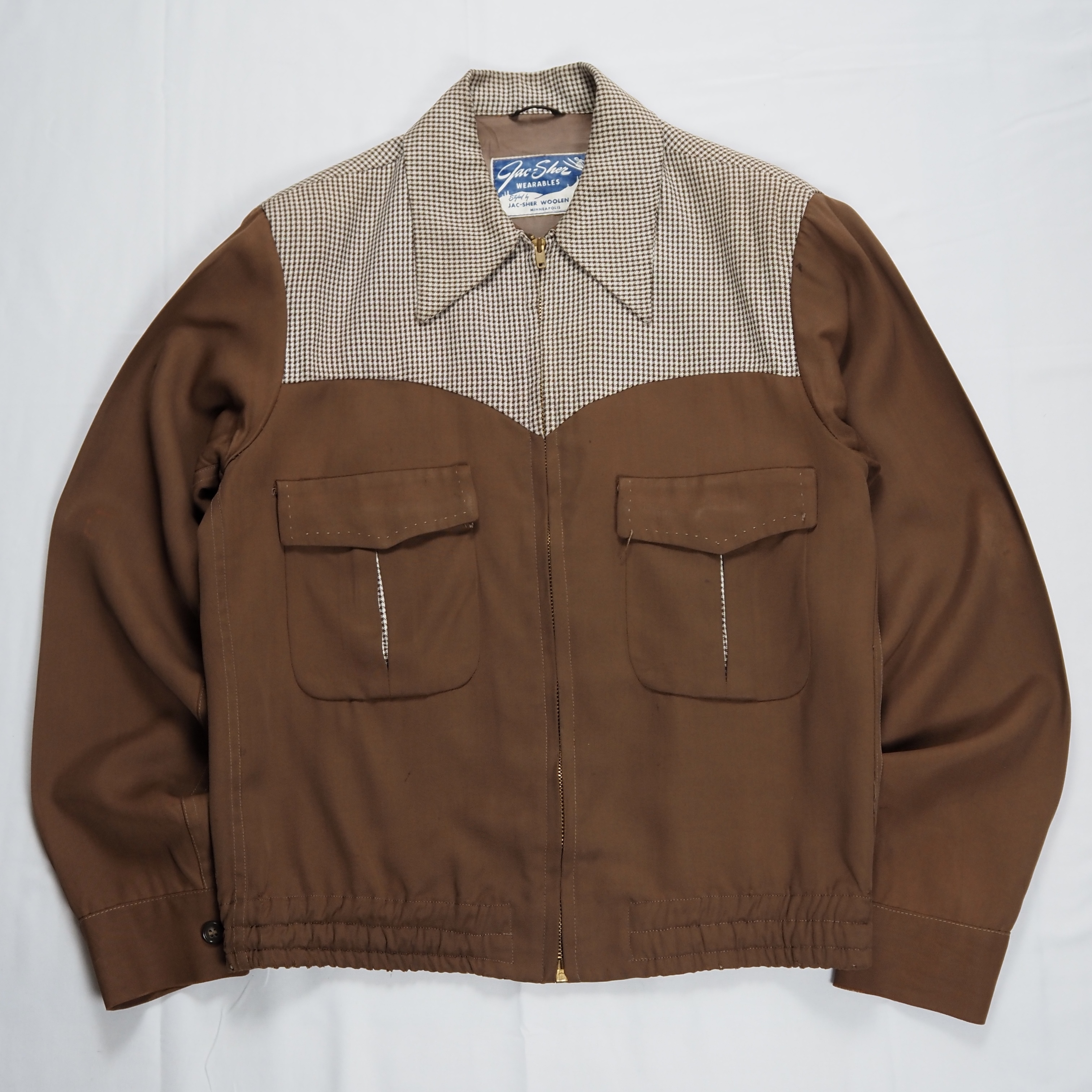 50’s レーヨンギャバジャン ブラウン