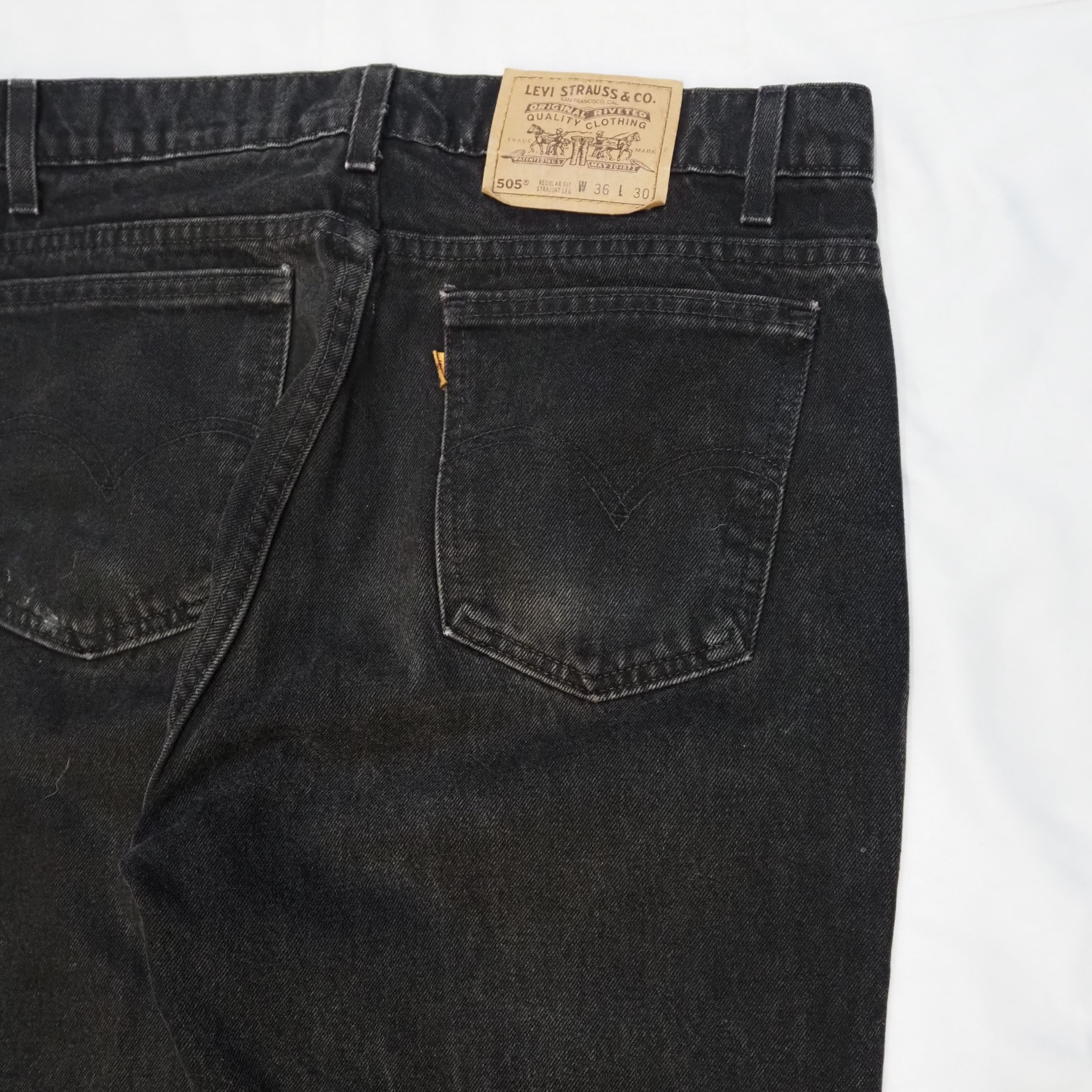 90’s Levi’s 505 US製 Black Denim “36×30" の画像 13