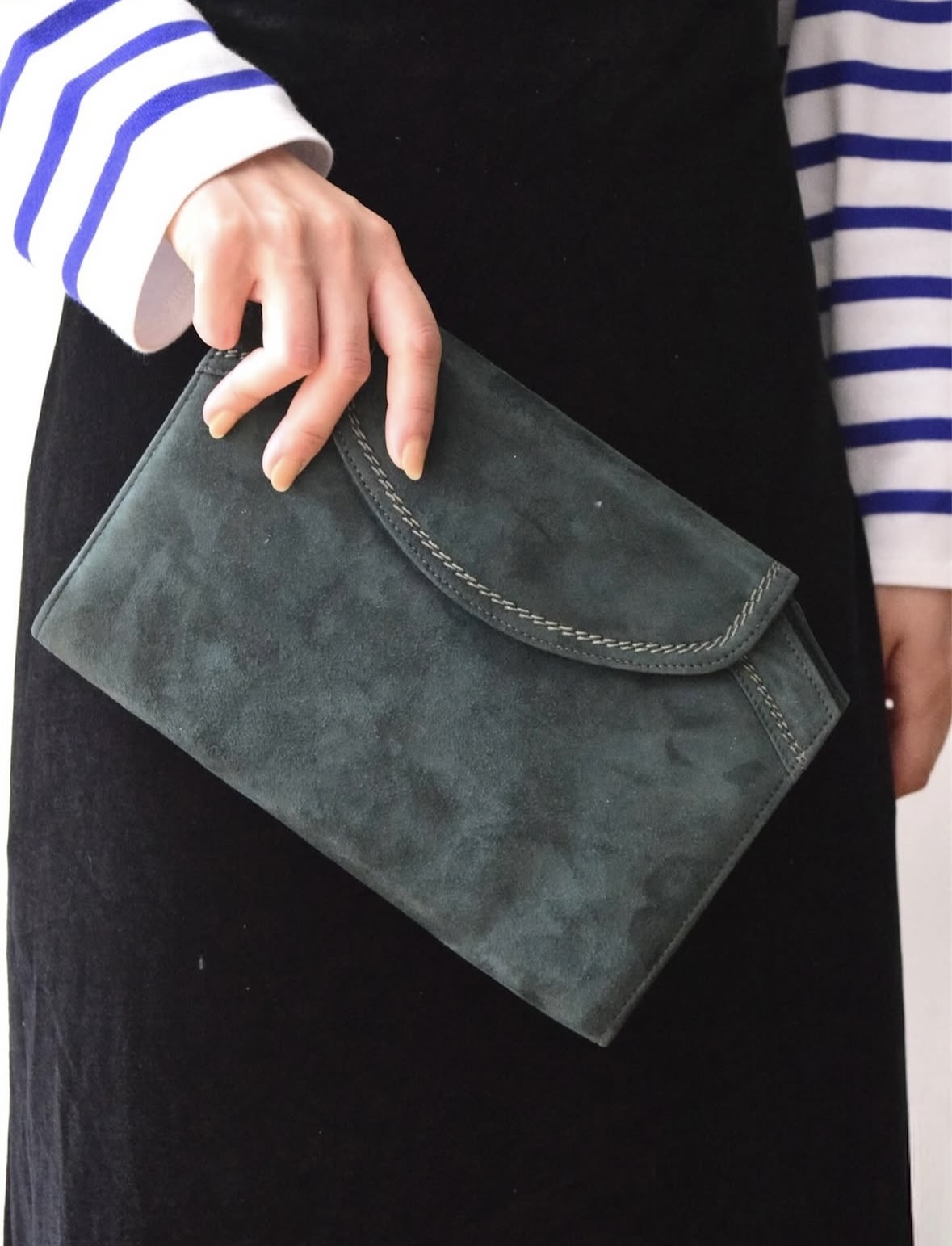 Suede shoulder bag -green- の画像 4