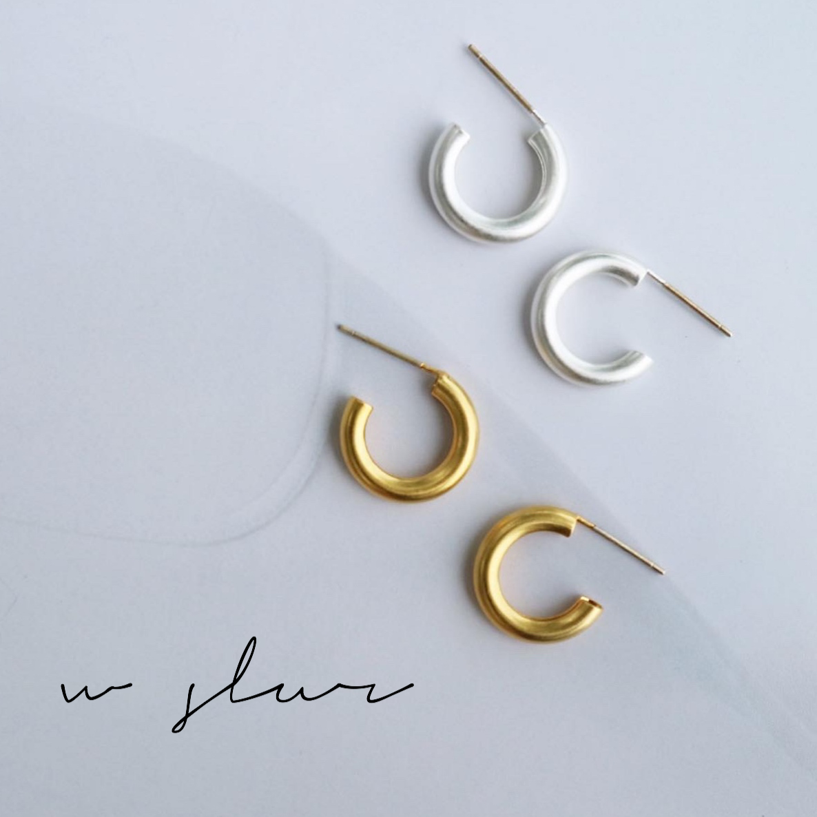 W Slur シルバー925 シンプル ミニ フープ ピアス イヤリング Wslur W Slur シルバー925 シンプル ミニ フープ ピアス イヤリング Wslur
