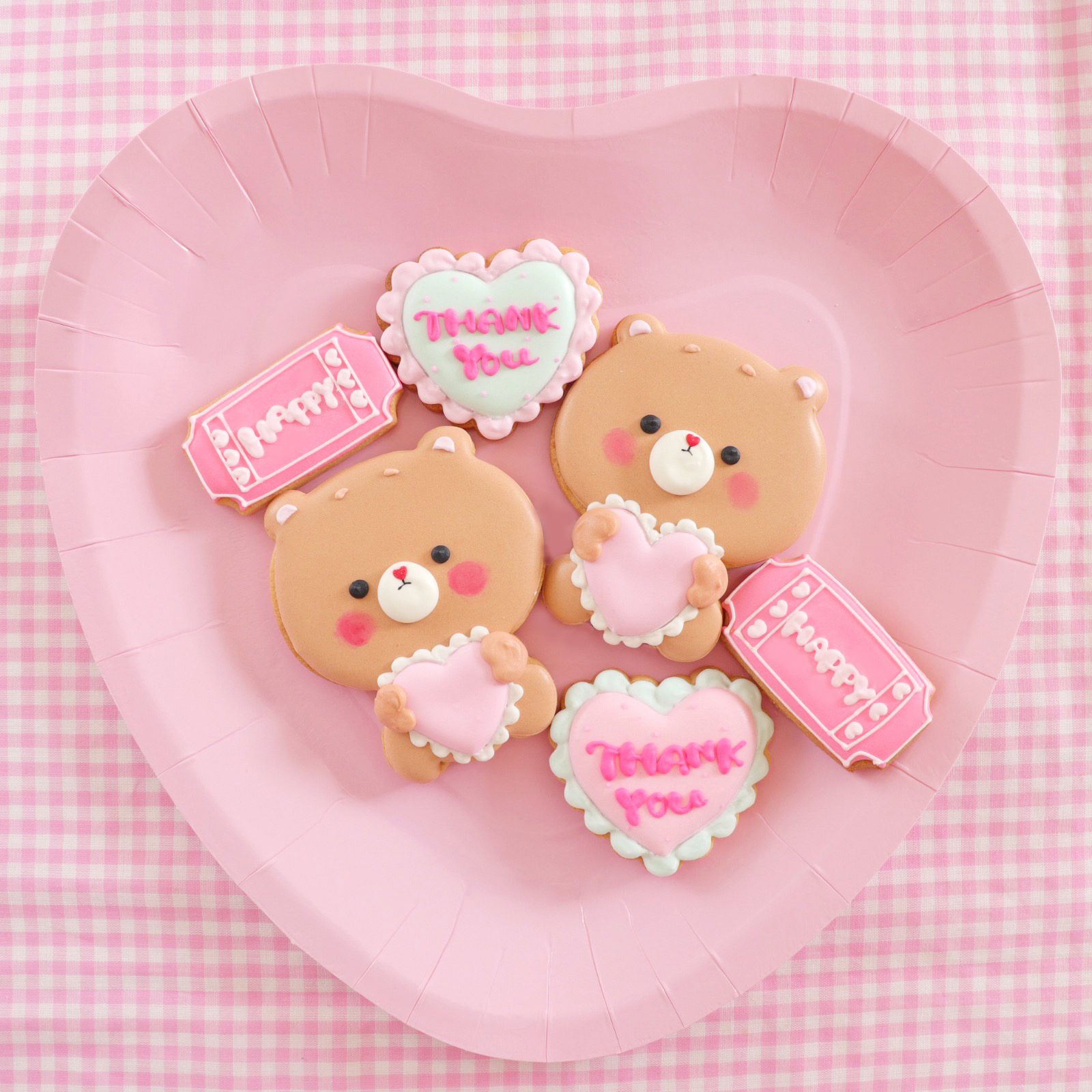 ハートのくまちゃんサンクスギフト アイシングクッキー ドッグケーキ Momocream ハートのくまちゃんサンクスギフト アイシングクッキー ドッグケーキ Momocream
