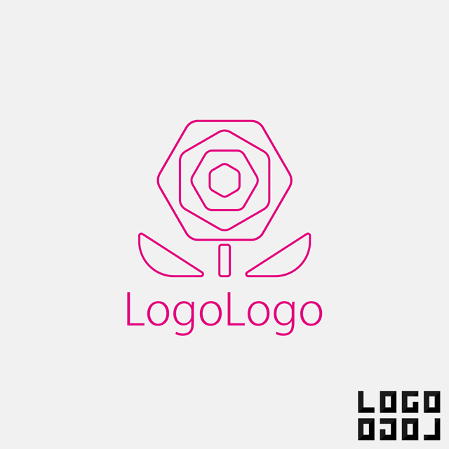 ロゴマークデザイン 花を線で描いたシンプルかつ洗練されたデザインのロゴ ロゴマークデザイン ロゴロゴ はロゴを簡単にご購入出来る小さなロゴのお店