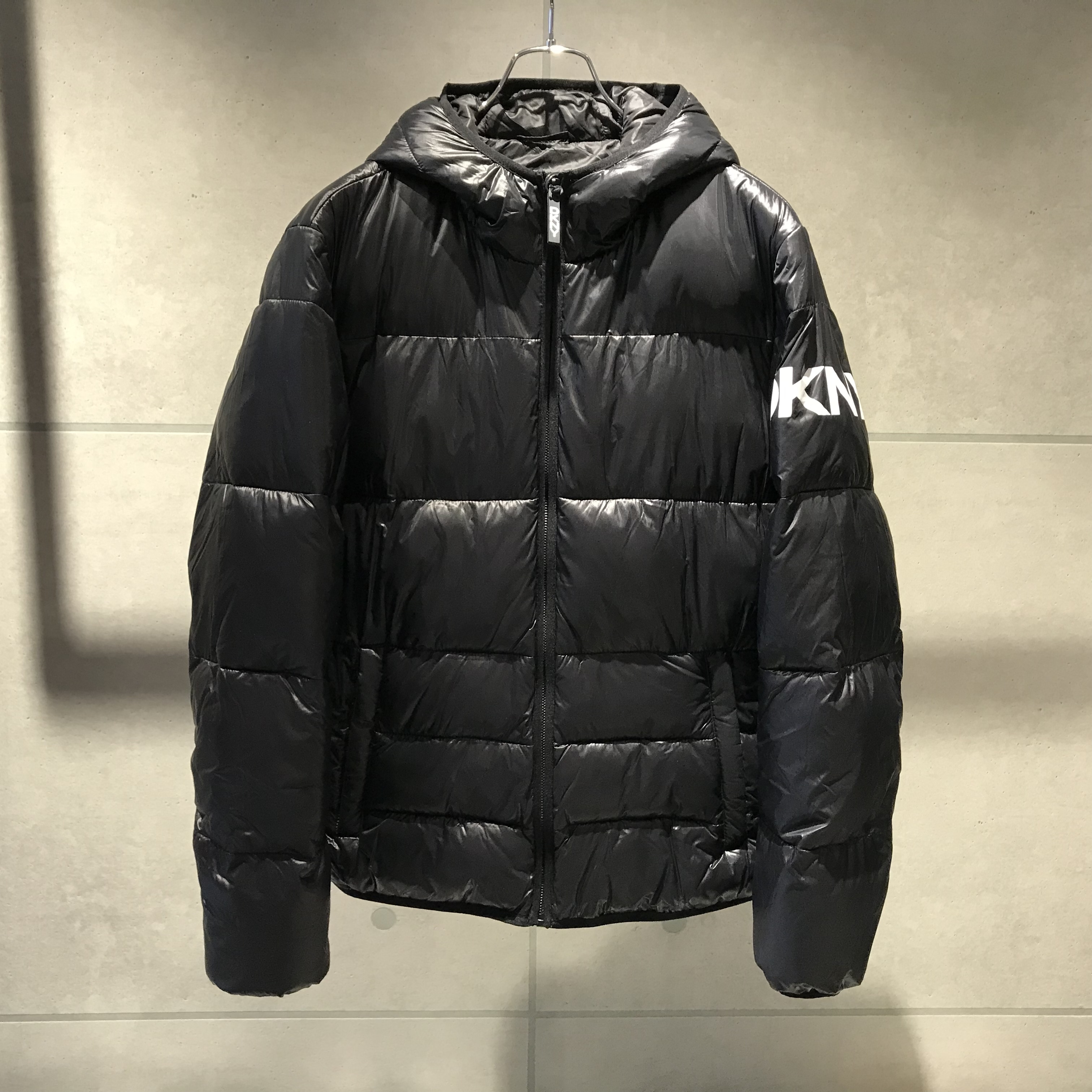 dkny long down coat