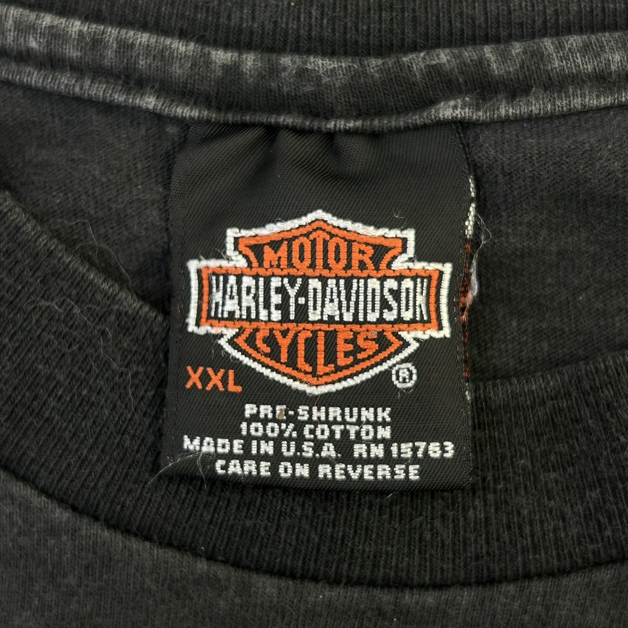 HARLEY-DAVIDSON フレイムプリント ロングスリーブTシャツ ブラック XXL ビッグサイズ の画像 3