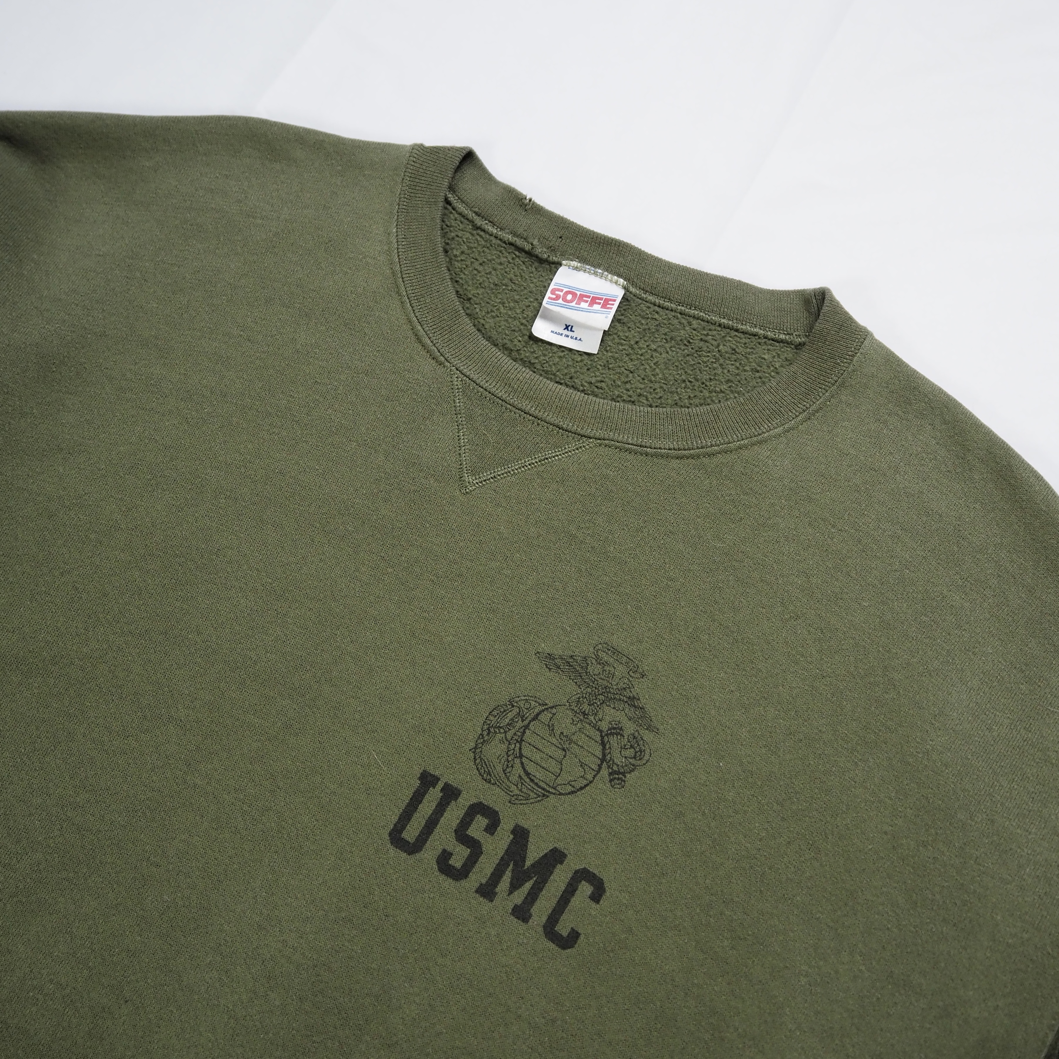90’s USMC スウェット XL オリーブ の画像 2