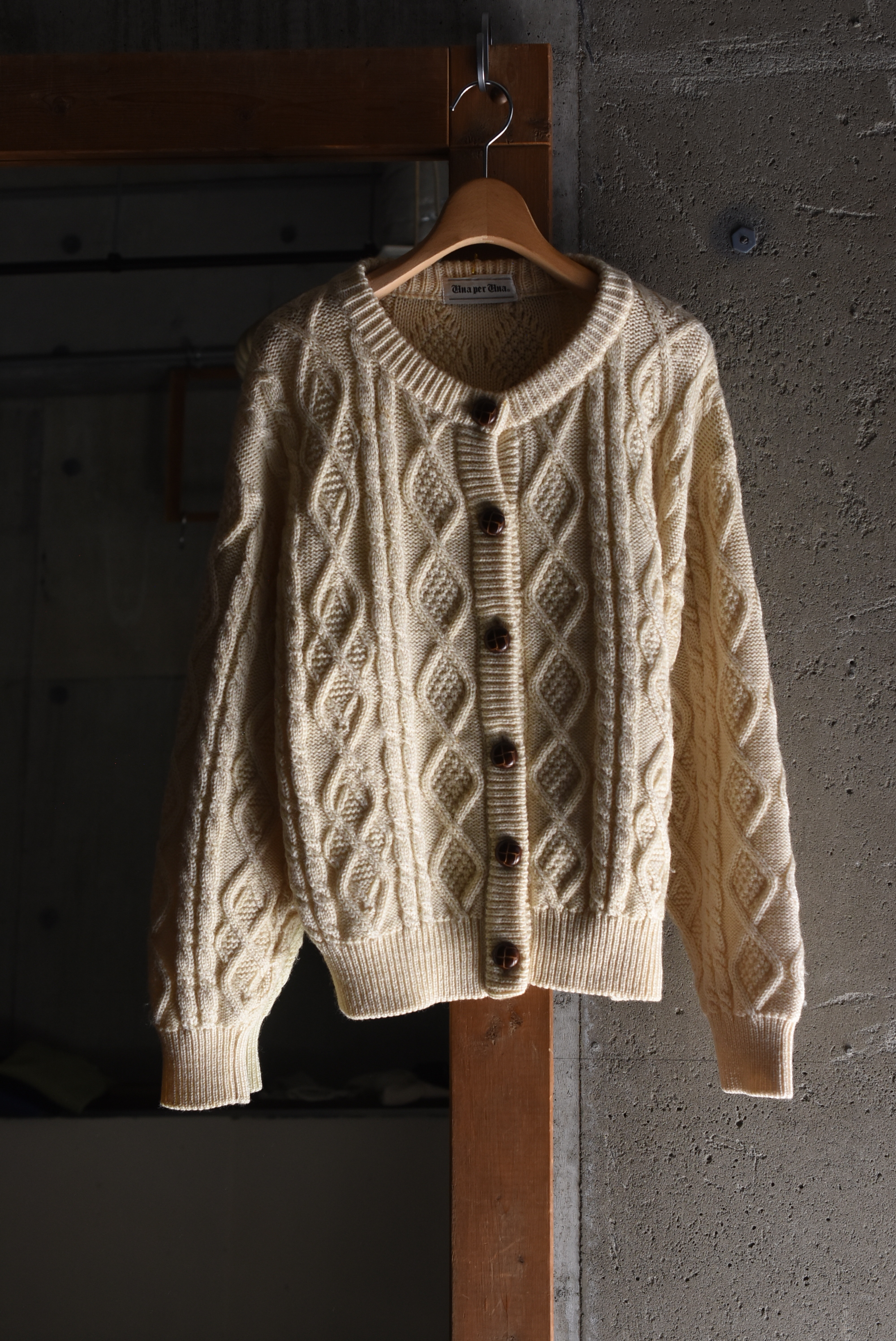 80-90's "Una per Una" ensemble cable knit cardigan