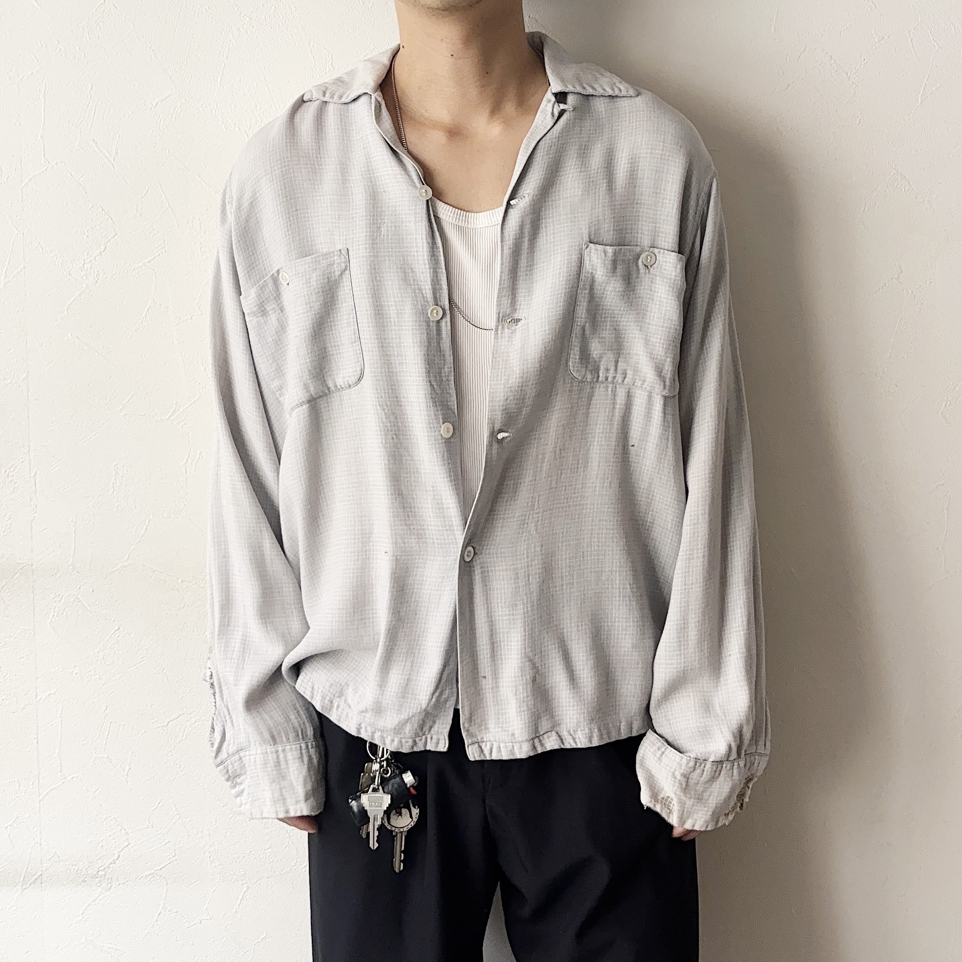 Vintage 50～60's【ARROW】Grunge Rayon Open Collar Shirt の画像 3