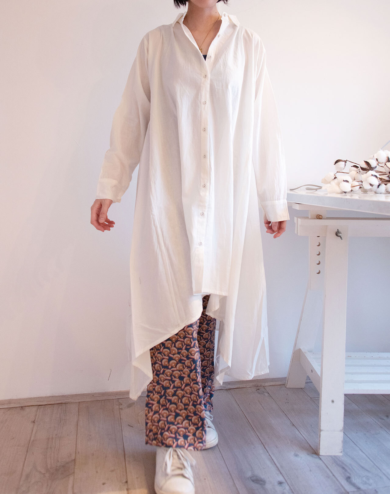 テールカットフレアシャツワンピース Art Anty