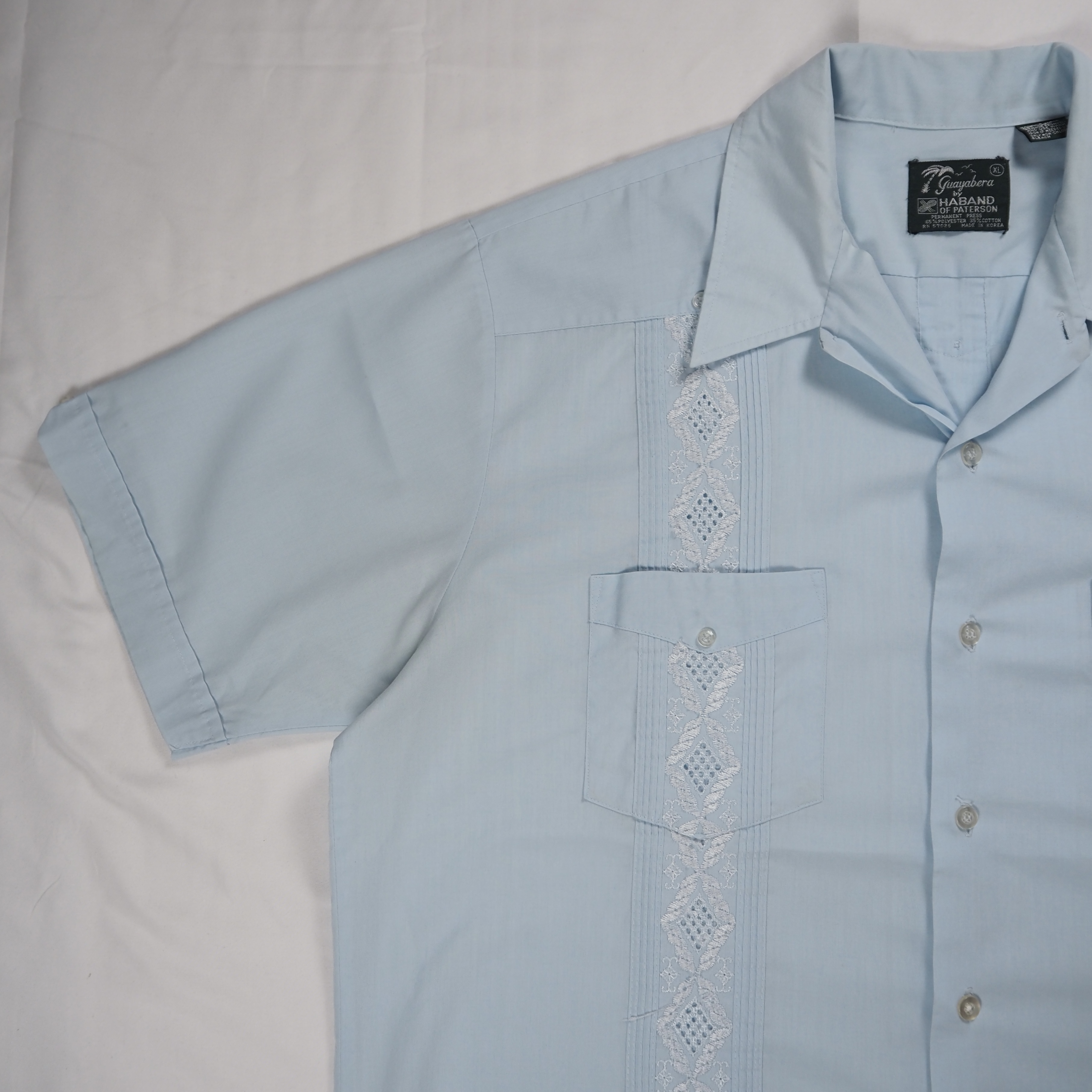 90’s Haband キューバシャツ 水色 XL の画像 5