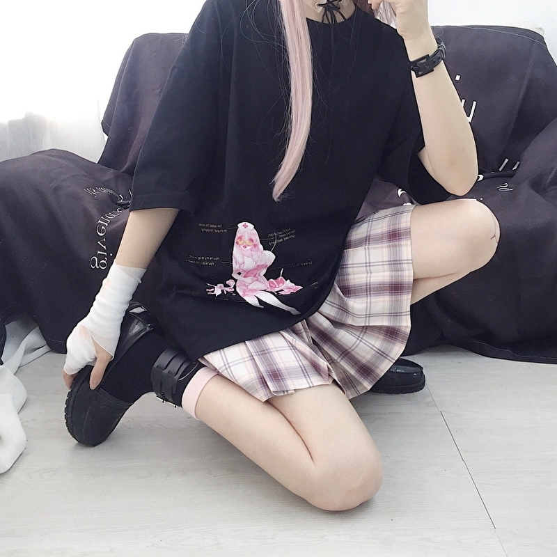 ゴスロリ系 トップス Tシャツ 黒 Crazygirl オリジナル ナース 注射器