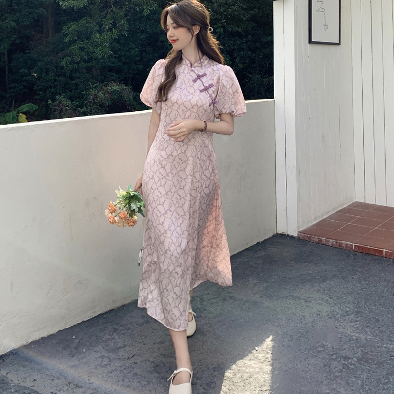 Kekeシリーズ チャイナ風ワンピース 2color ピンクor緑 花柄 ロング丈 気質アップ 夏 レディース 激安レディースファッション通販サイト Godeal1 Com Kekeシリーズ チャイナ風ワンピース 2color ピンクor緑 花柄 ロング丈 気質アップ 夏 レディース 激安レディースファッション通販サイト Godeal1 Com