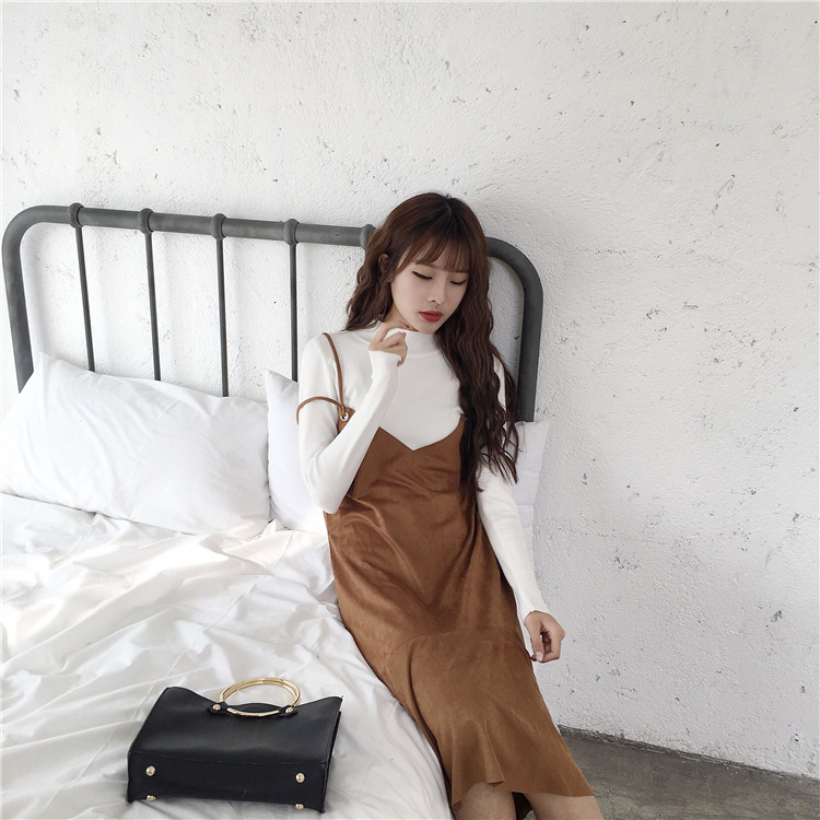 ロングワンピース フレアーワンピース レディース ワンピース 肩ひも ブラウン レディースの海外トレンドファッション通販サイト Kahana