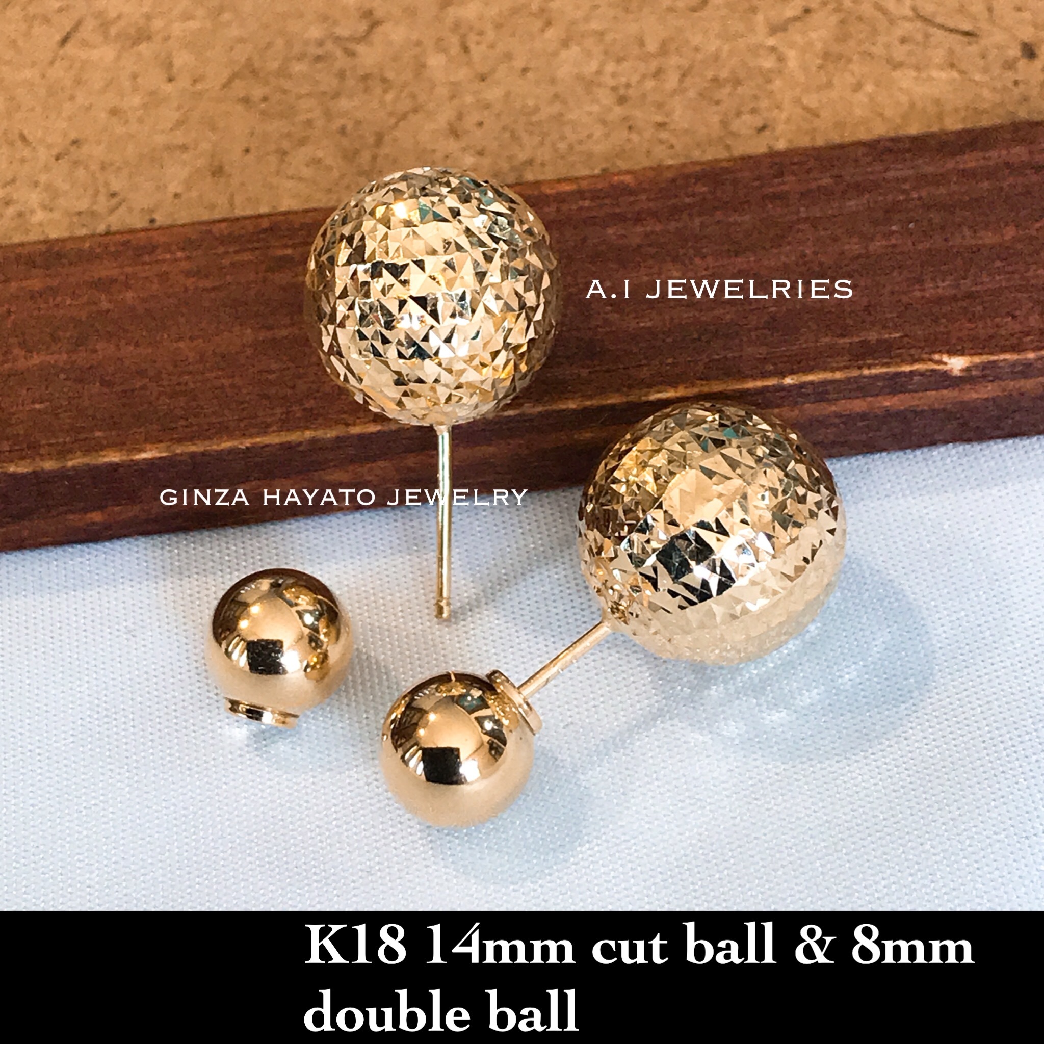 K18 18金 14mm ミラー カット ボール 8mm ボール キャッチ ダブルビール ピアス 新品 本物 18金 Double Ball A I Jewelries エイアイジュエリーズ K18 18金 14mm ミラー カット ボール 8mm ボール キャッチ ダブルビール ピアス 新品 本物 18金 Double Ball A I Jewelries エイアイジュエリーズ