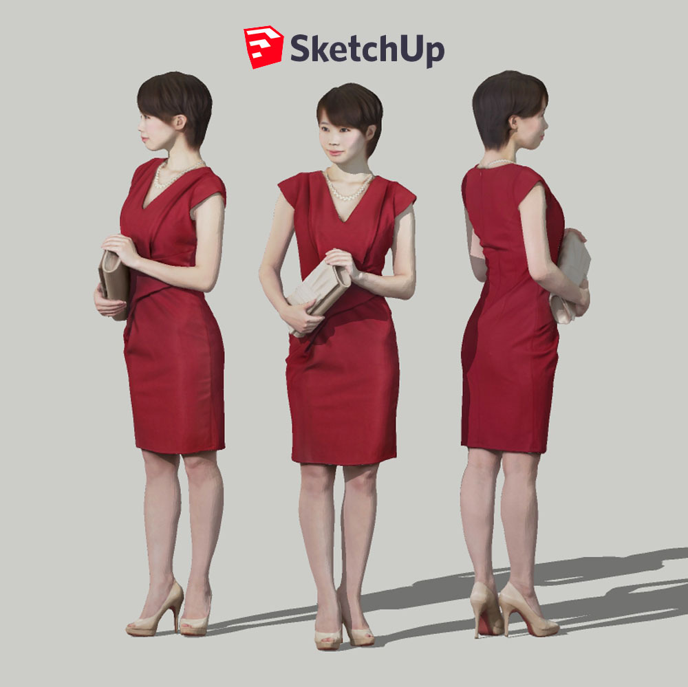 SketchUp素材 3D人物モデル ( Posed ) 023_Haru - 画像1