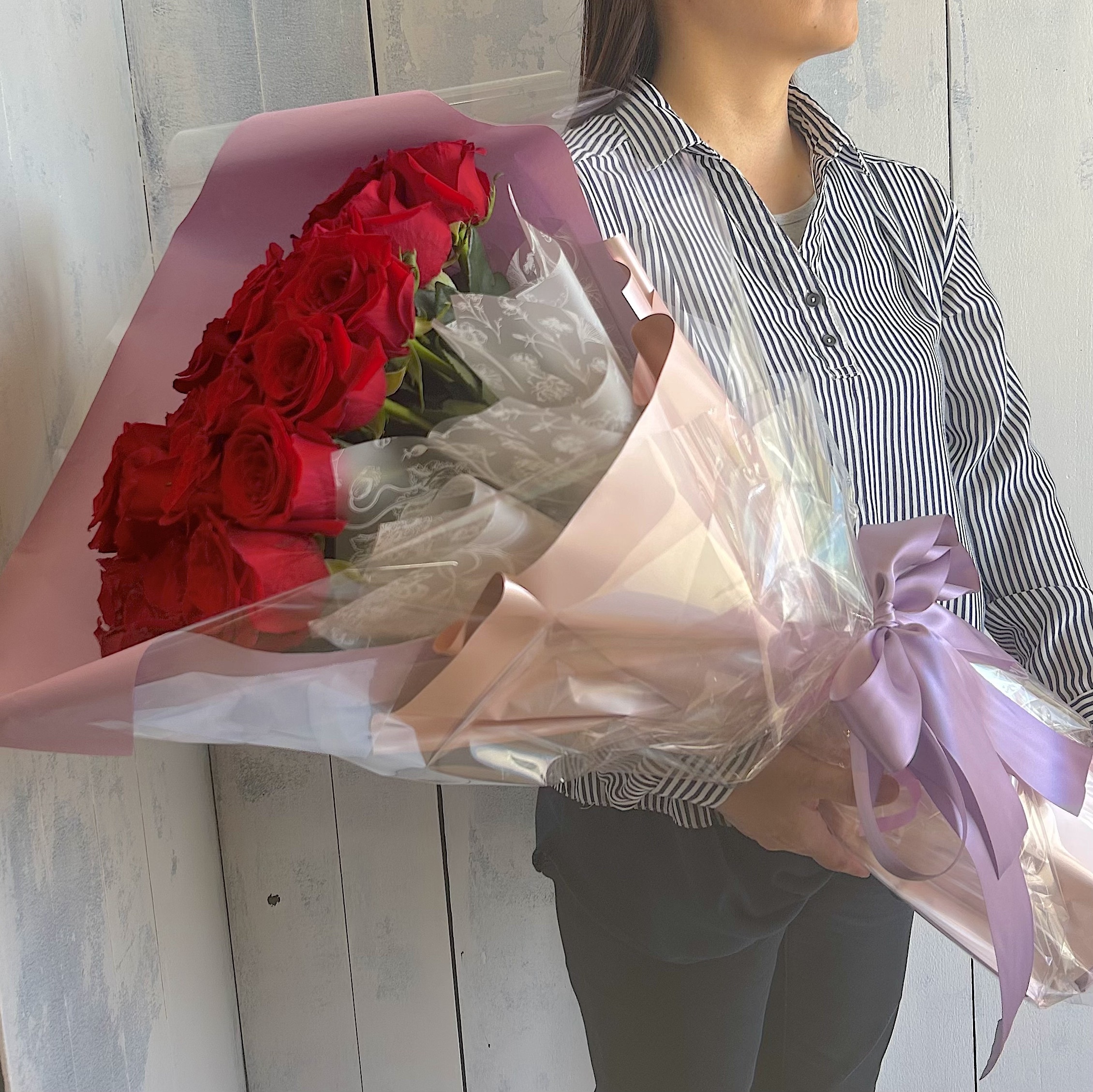 プロポーズの赤バラ40本の花束(生花) お誕生日 結婚記念日