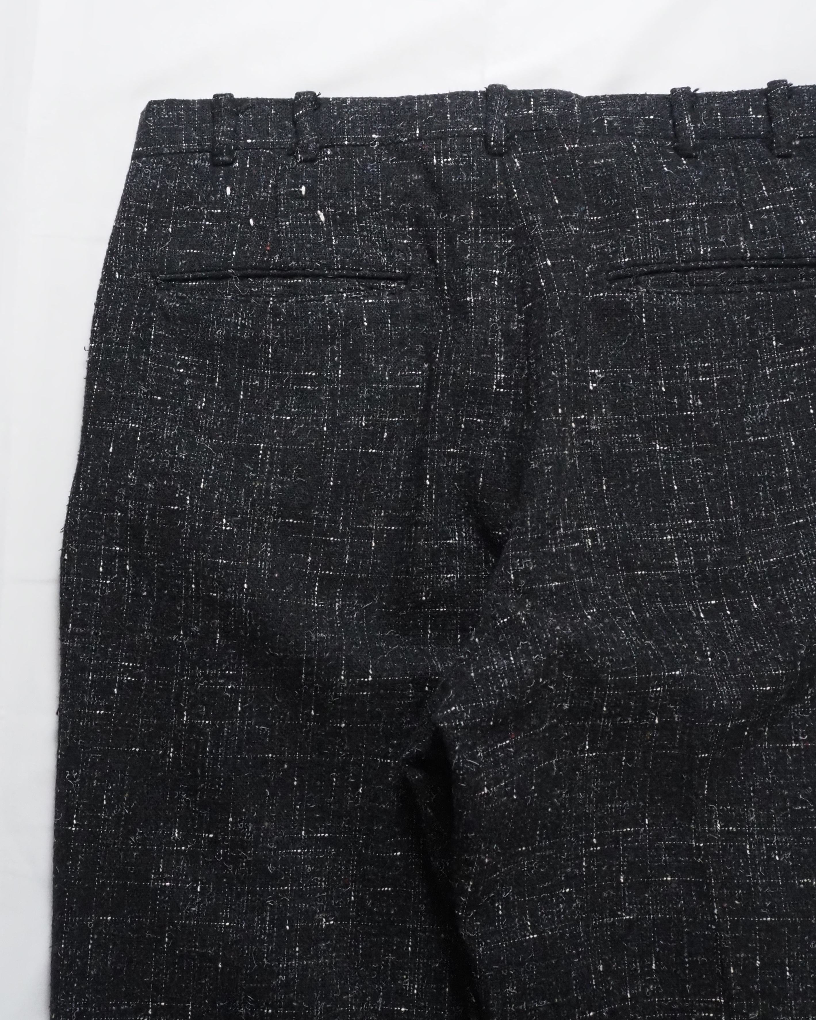 80’s Wool Slacks カスリ柄 ブラック×ホワイト の画像 12