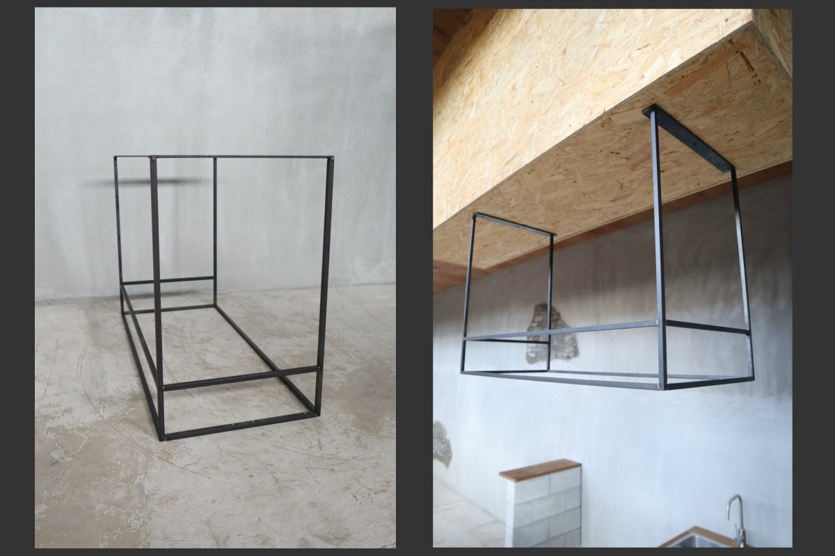 86 [Hanging Shelf BType] 送料無料 吊棚 吊り戸棚 アイアンシェルフ 食器棚 アイアン家具【Baum】関西大阪
