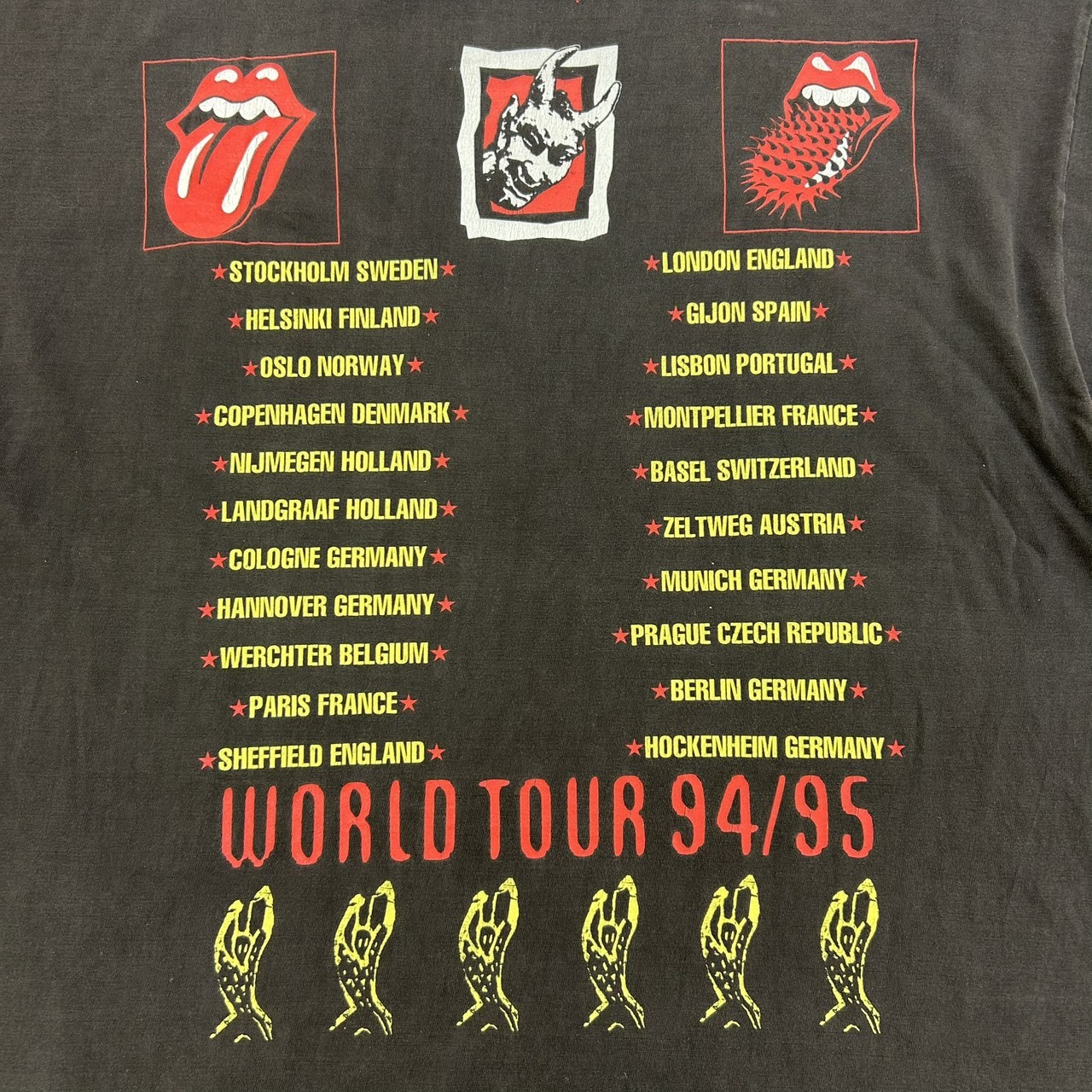THE ROLLING STONES ザ・ローリング・ストーンズ VOODOO LOUNGE 94/95 ワールドツアー バンドT ブラック 古着 ロックT XL の画像 8