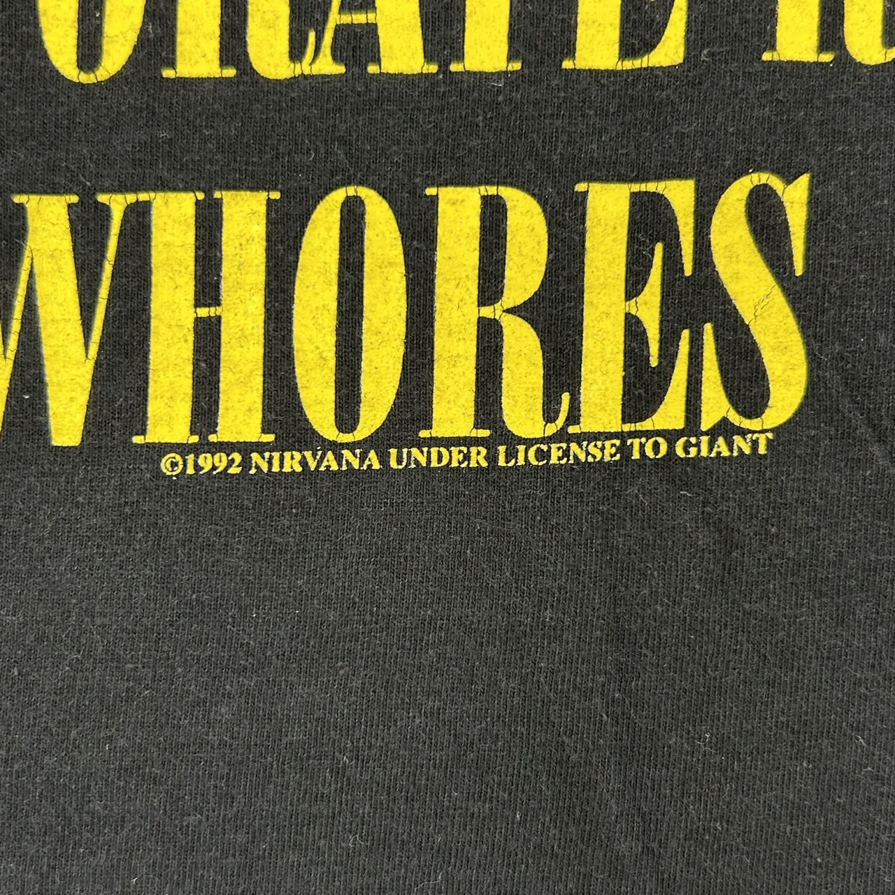 NIRVANA Smiley Face T-Shirt Black Yellow Size L の画像 8