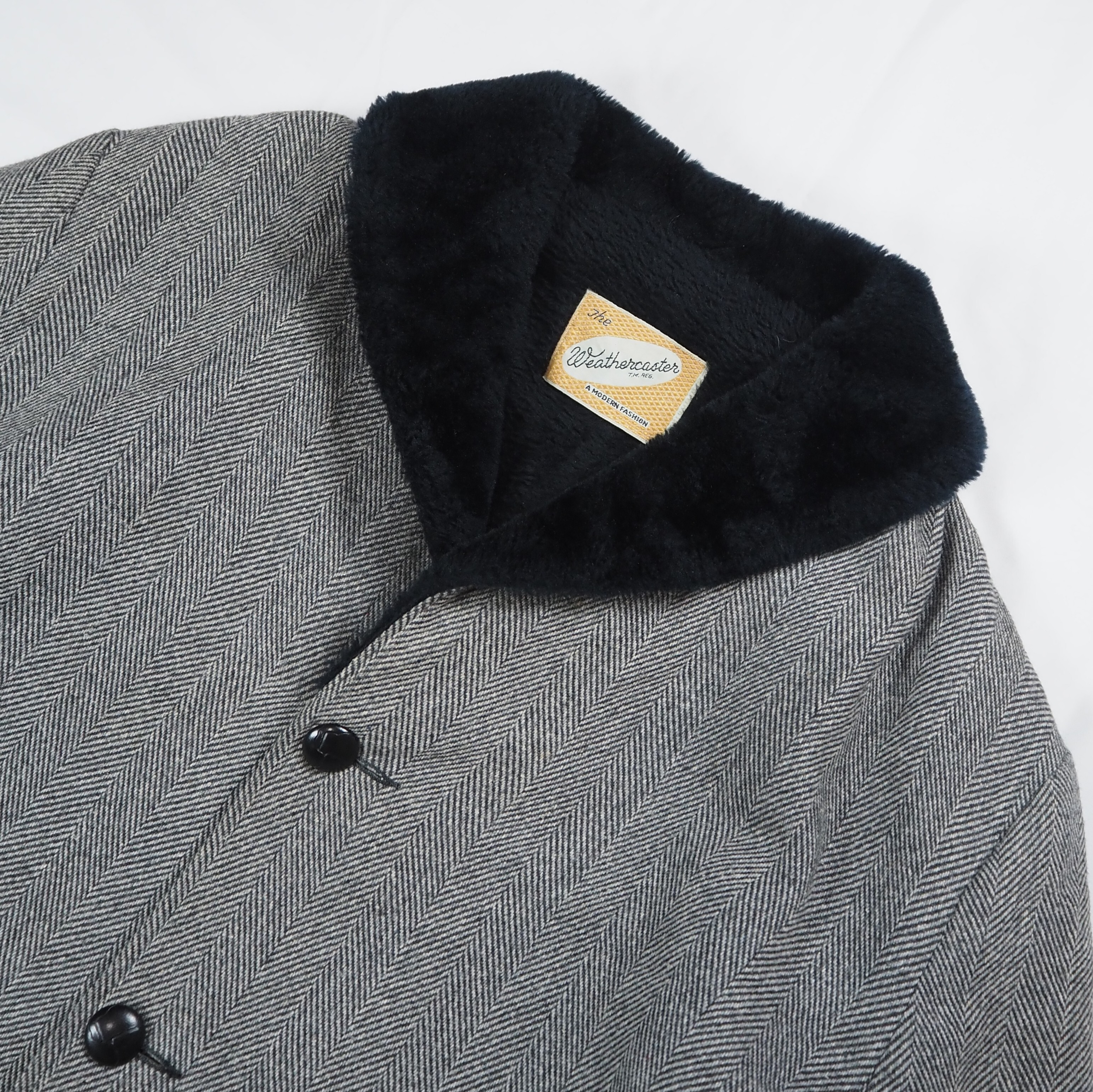 【9/23 20:00入荷】50's ウールコート ギャングコート グレー×ブラック の画像 2