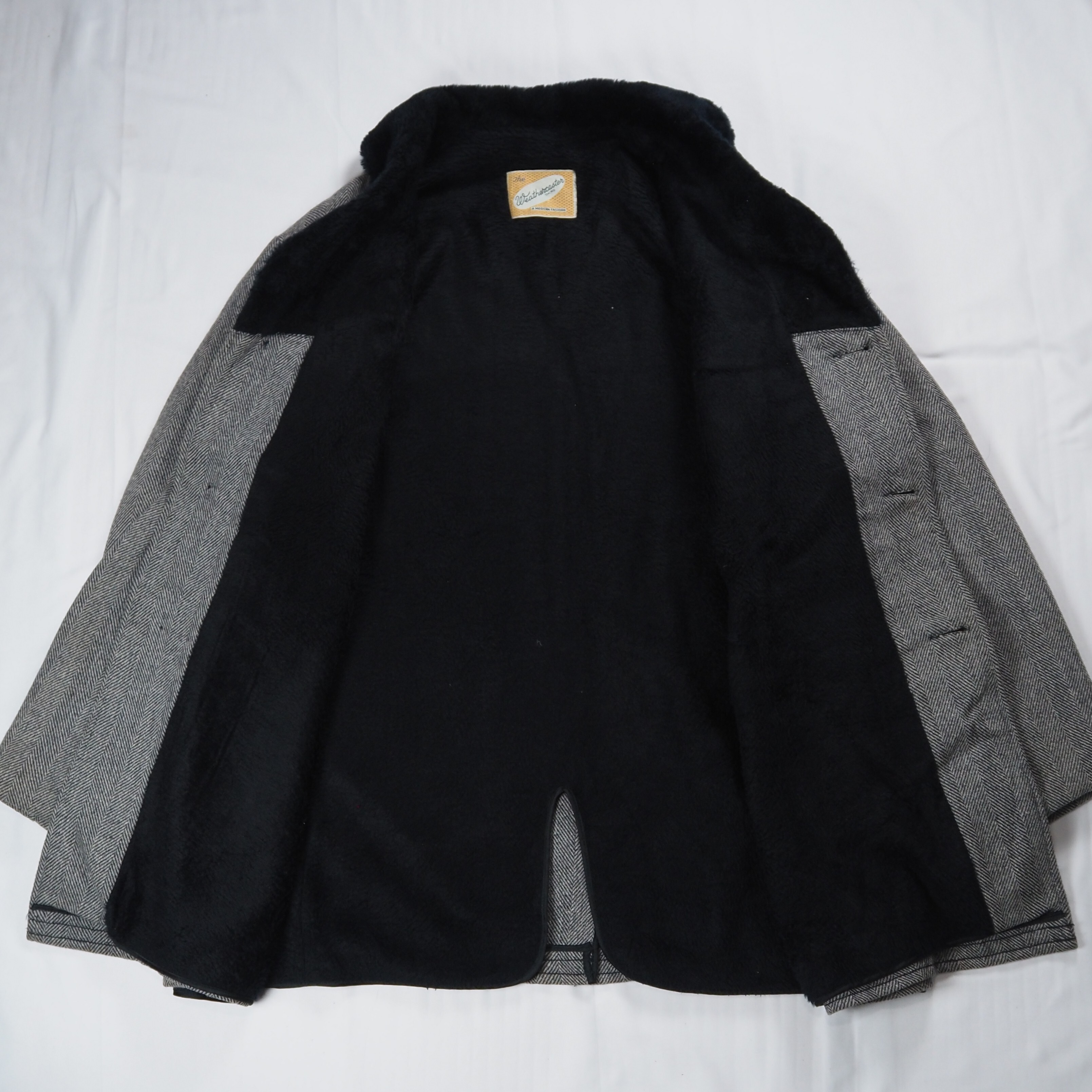 【9/23 20:00入荷】50's ウールコート ギャングコート グレー×ブラック の画像 10