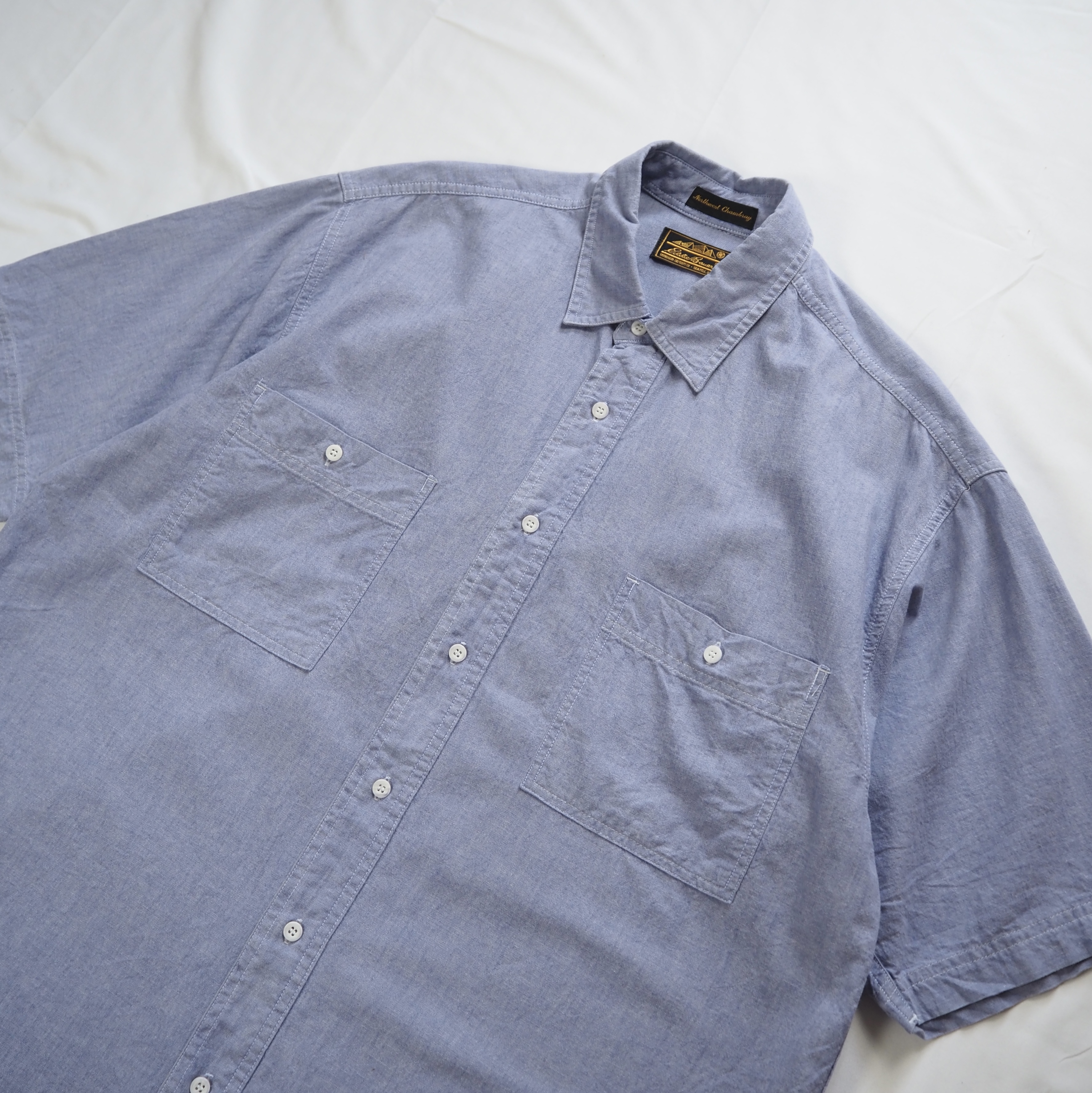 90’s Eddie Bauer シャンブレーシャツ Lサイズ の画像 2