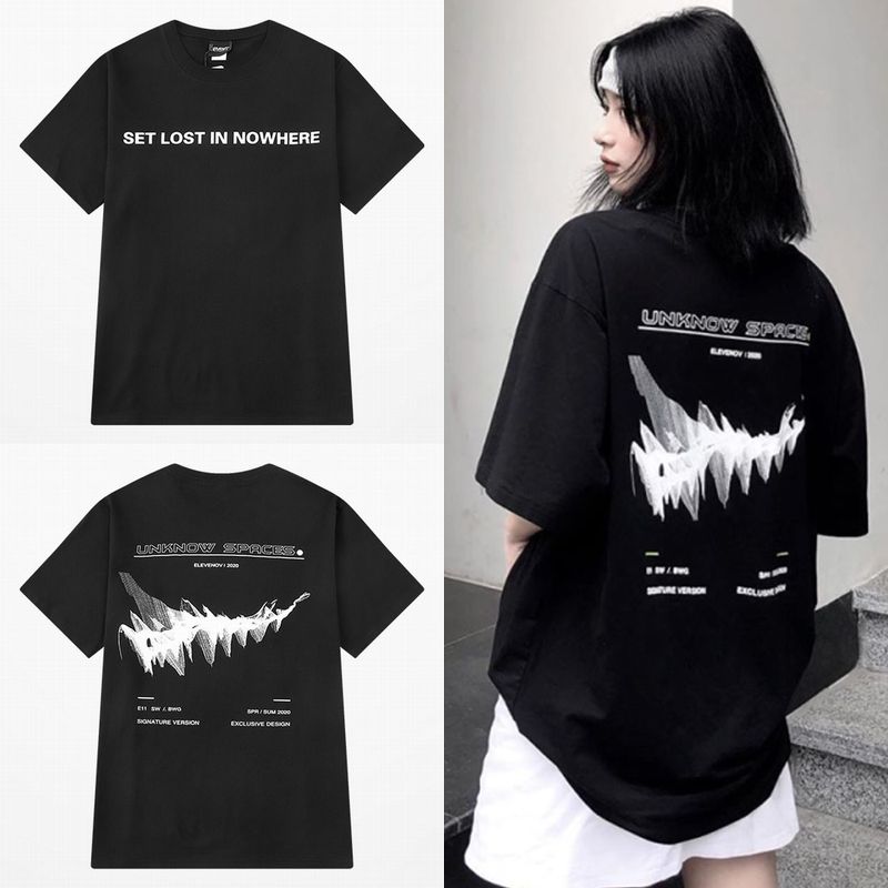 韓国ファッション Tシャツ ユニセックス Tシャツ 半袖 メンズ レディース ラウンドネック 英字 バックプリント オーバーサイズ 大きいサイズ ルーズ ストリート