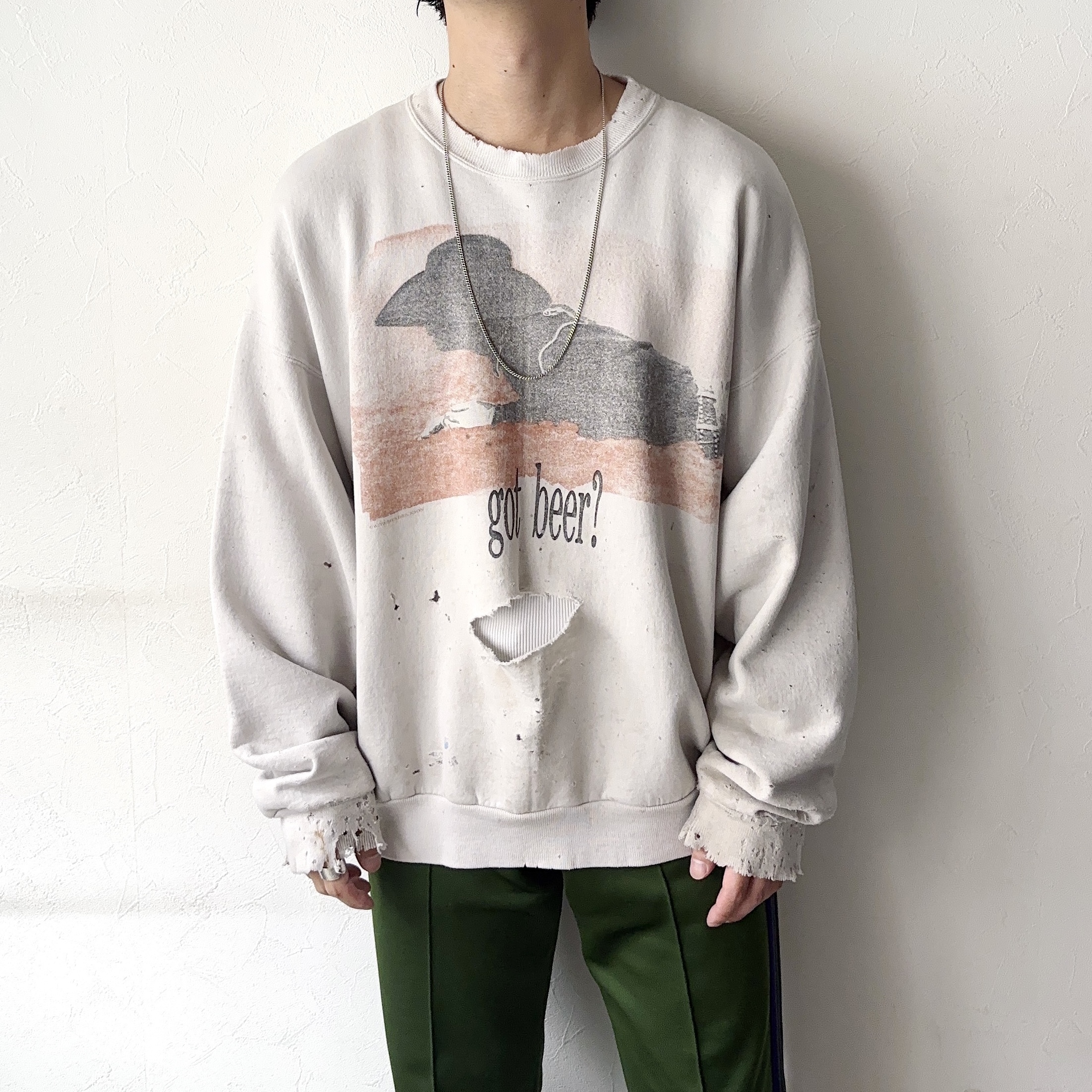 Vintage 90's【Hanes】"got beer?" Grunge Sweat の画像 3