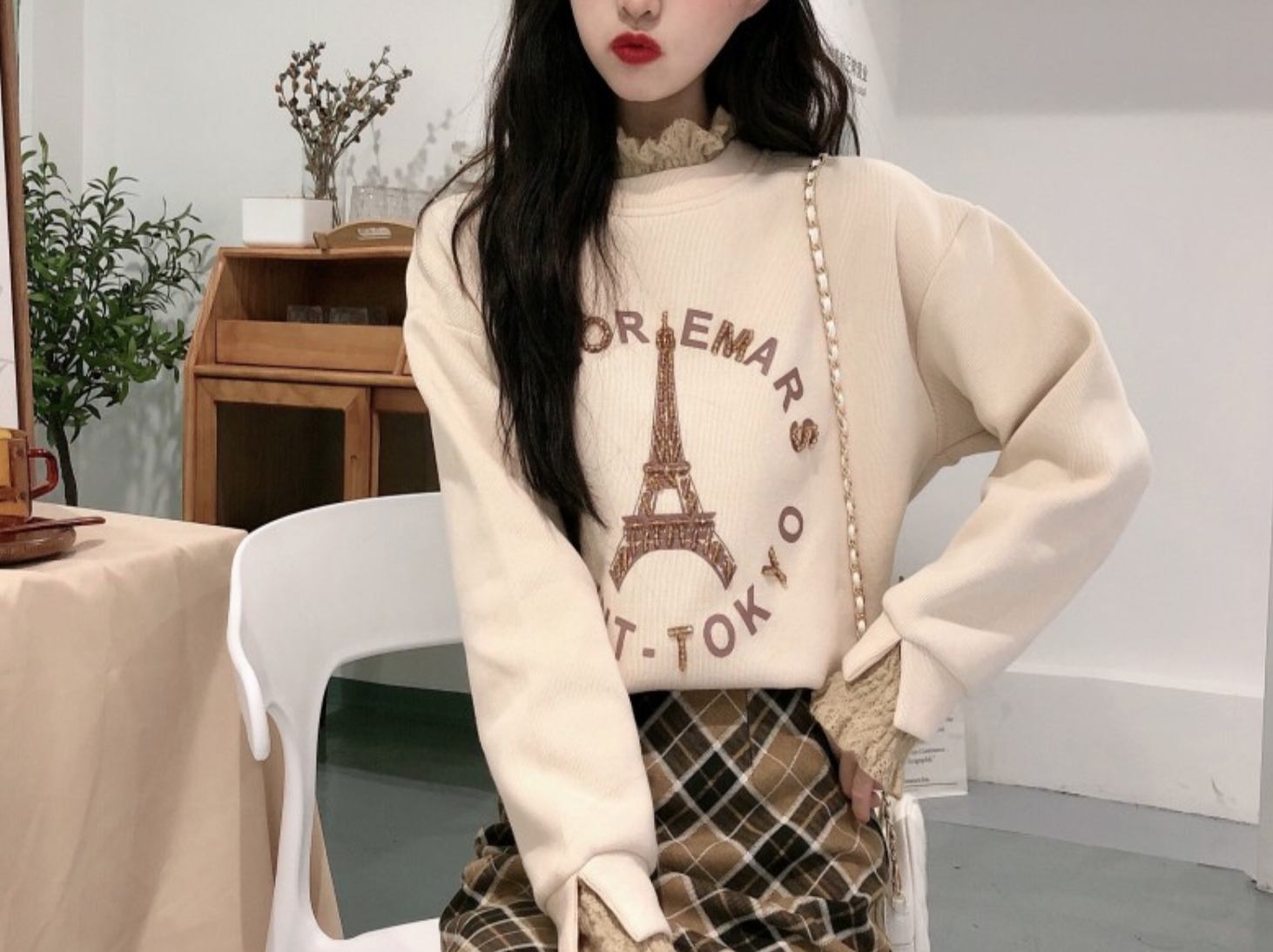 トップス ロゴ フリル タワー かわいい ゆめかわ ガーリー 韓国ファッション 224 Sweetly トップス ロゴ フリル タワー かわいい ゆめかわ ガーリー 韓国ファッション 224 Sweetly