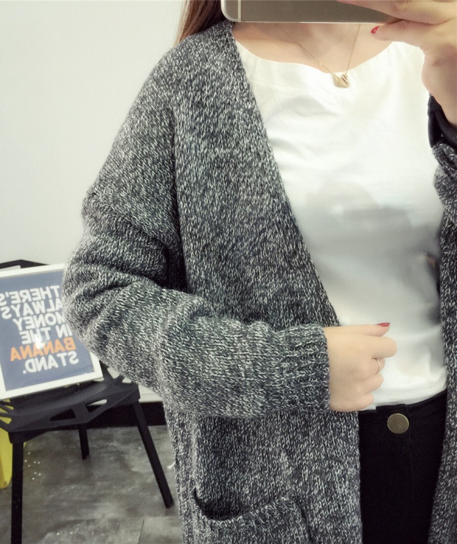 レディース アウター カーディガン ニット セーター ロング丈 重ね着 着やせ 春 秋 冬 着回し シンプル 無地 通勤 通学 ママ Ichain